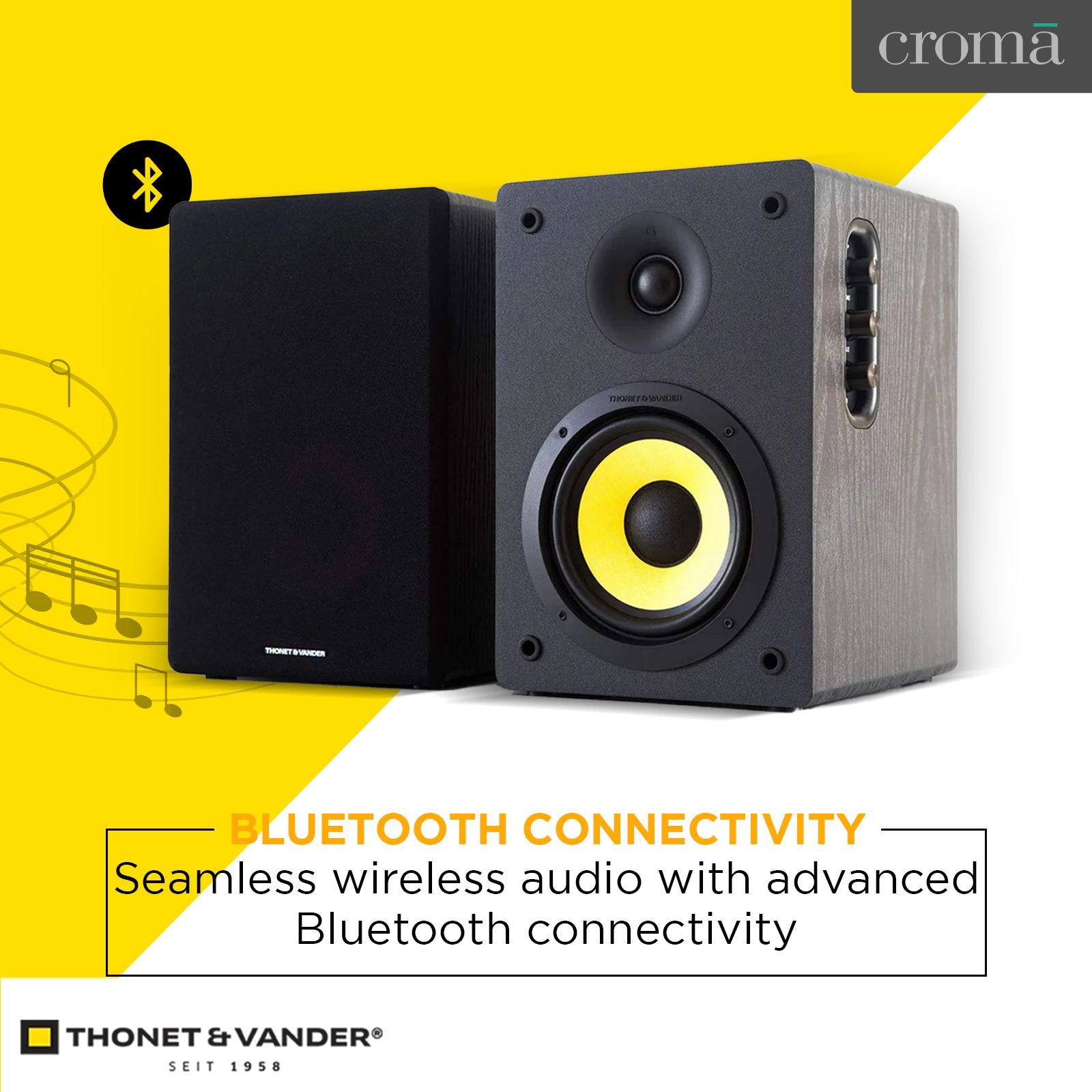 THONET & VANDER KURBIS 340W Portable Bluetooth Speaker (2.0 Channel, Stereo Sound, Black)_5