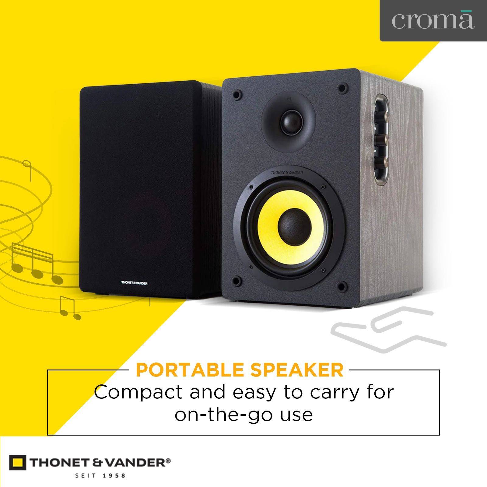THONET & VANDER KURBIS 340W Portable Bluetooth Speaker (2.0 Channel, Stereo Sound, Black)_6