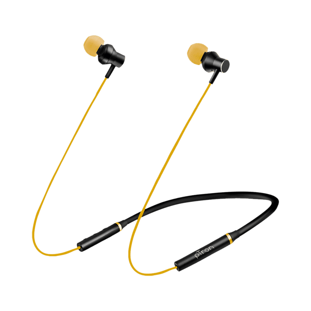 pTron InTunes Beats 140317888 Neckband with Passive Noise Cancellation (Sweat & Dustproof, 6 Hours Playtime, Black & Yellow)_7