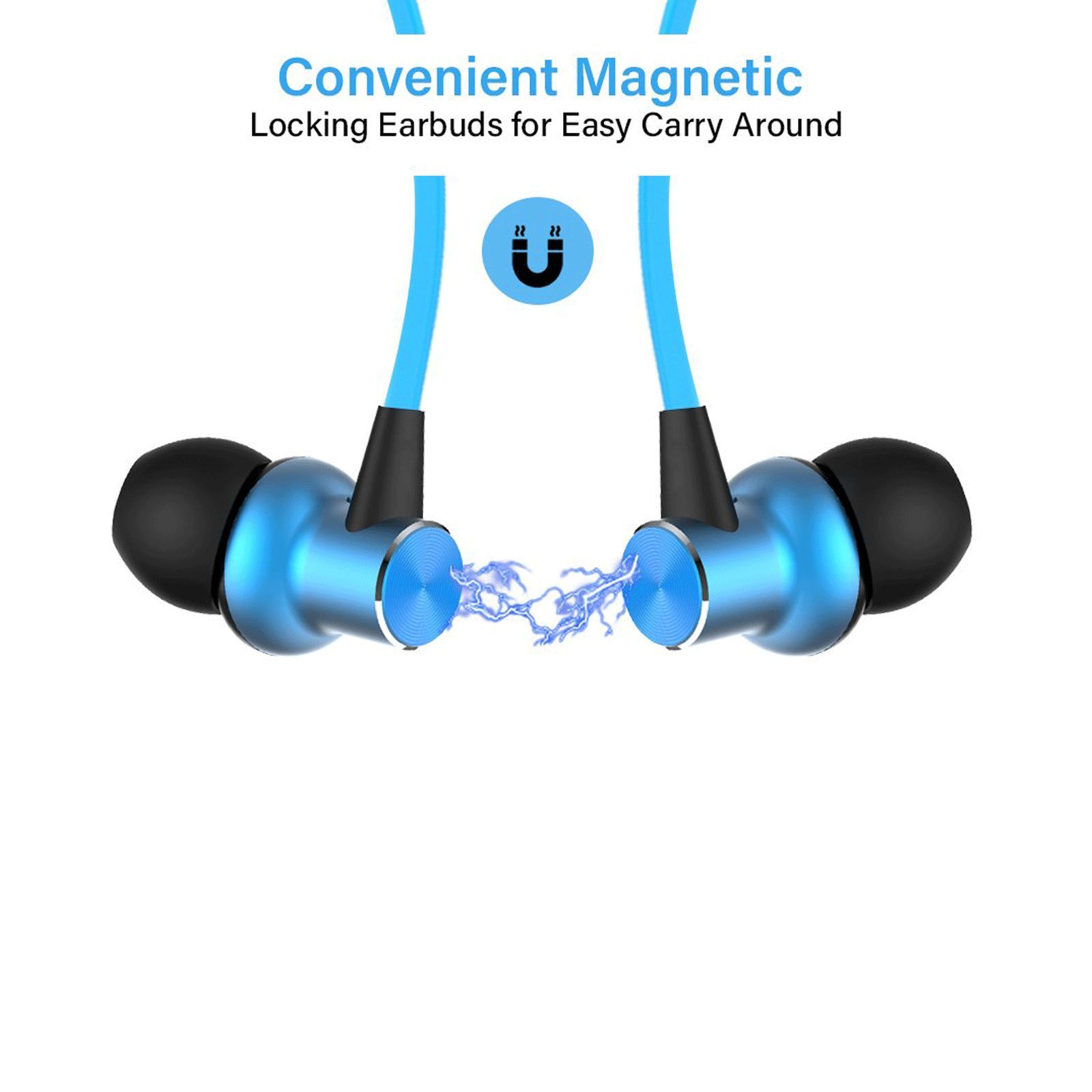 pTron Avento Classic 140317895 Neckband with Passive Noise Cancellation (Sweat & Water Resistant, Hi-Fi Stereo Sound, Black & Blue)_8