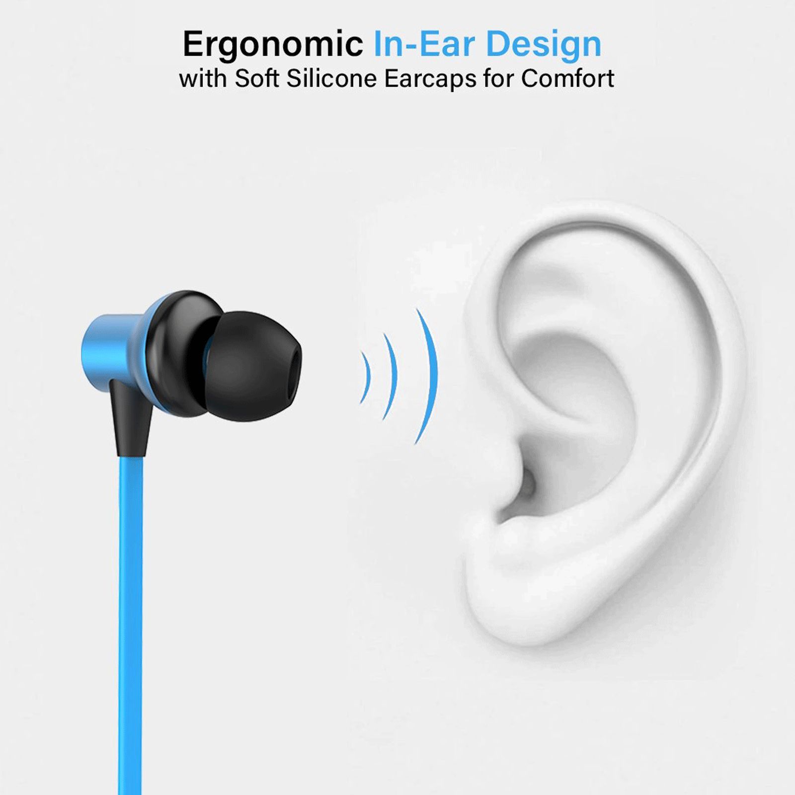 pTron Avento Classic 140317895 Neckband with Passive Noise Cancellation (Sweat & Water Resistant, Hi-Fi Stereo Sound, Black & Blue)_9