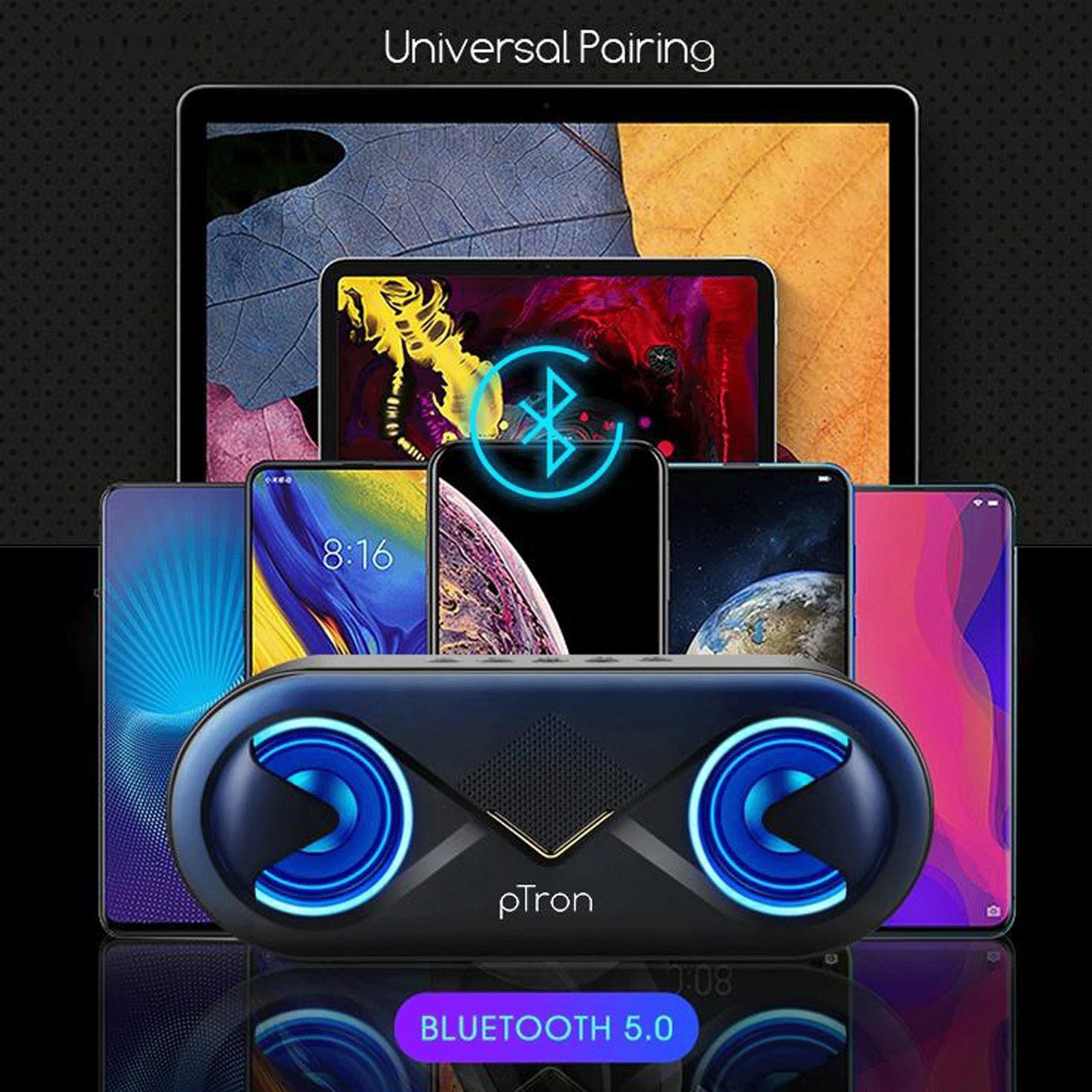 pTron Fusion 10W Portable Bluetooth Speaker (10 Hours Playtime, Black)_5