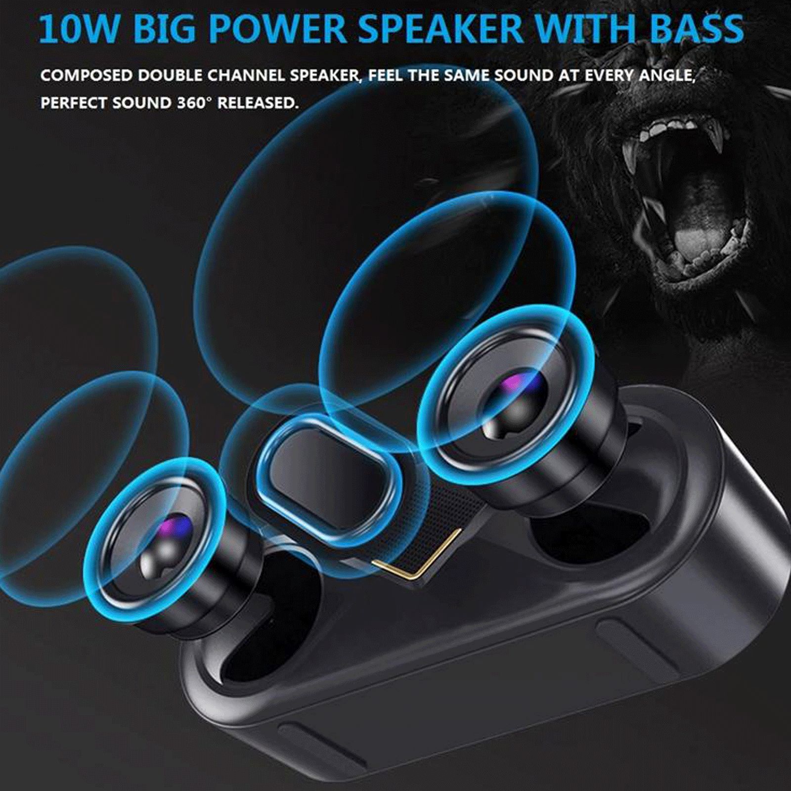 pTron Fusion 10W Portable Bluetooth Speaker (10 Hours Playtime, Black)_8