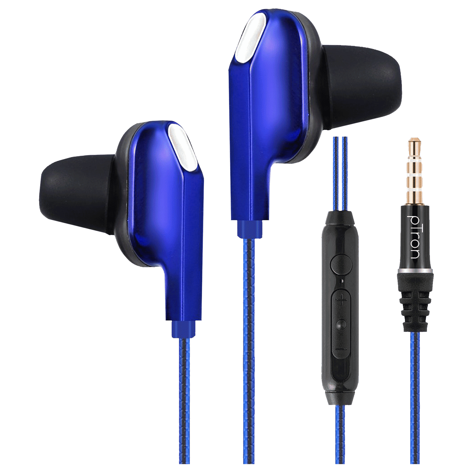 pTron Boom One 140317902 Wired Earphone with Mic (3.5mm Connector, In Ear, Blue)_1