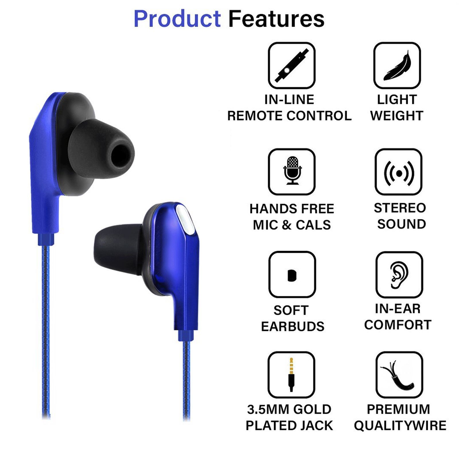pTron Boom One 140317902 Wired Earphone with Mic (3.5mm Connector, In Ear, Blue)_7