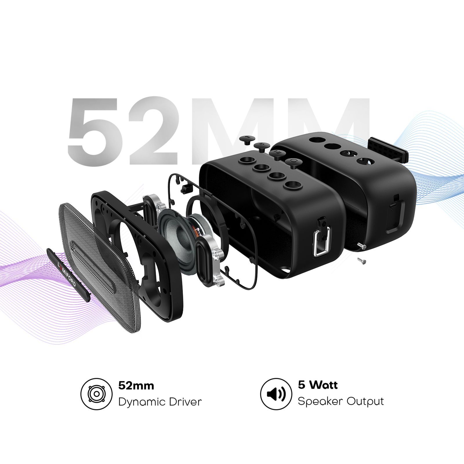 LUMIFORD BT13 5W Portable Bluetooth Speaker (IPX7 Waterproof, Built-in HD Microphone, Stereo Channel, Black)_13