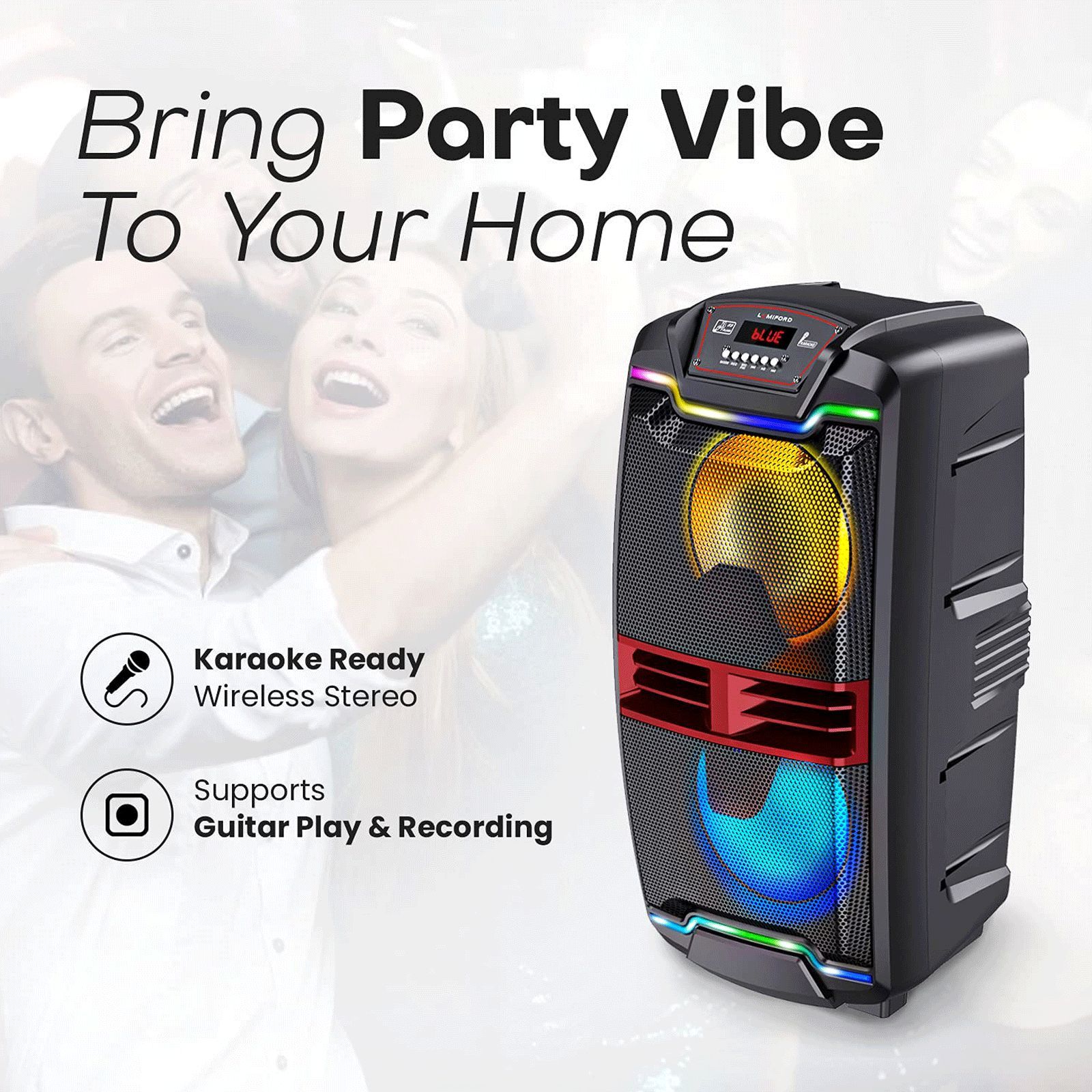 LUMIFORD 50 Watts Party Speaker (Recording Support, LFTS001, Black)_12