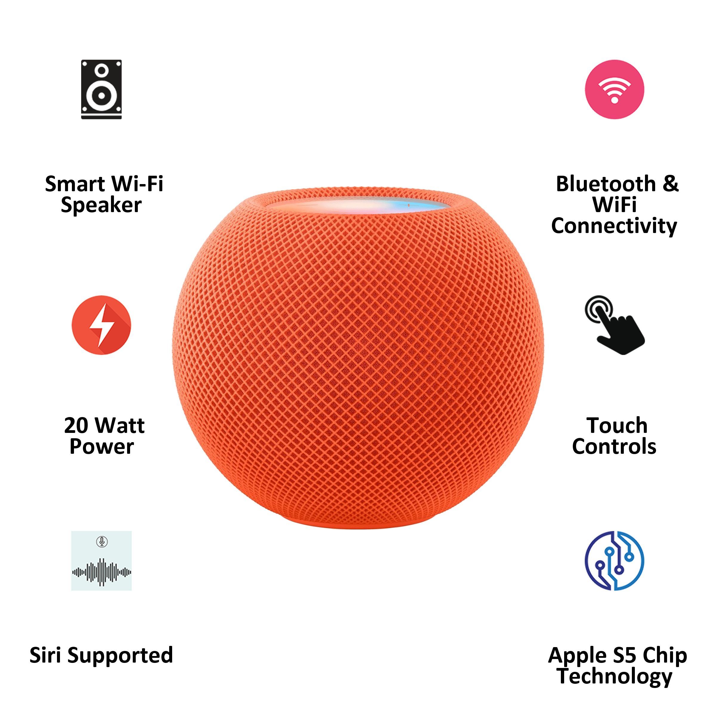 Apple HomePod Mini With Built-in Siri Smart Wi-Fi Speaker (360-Degree Audio, Orange)_3