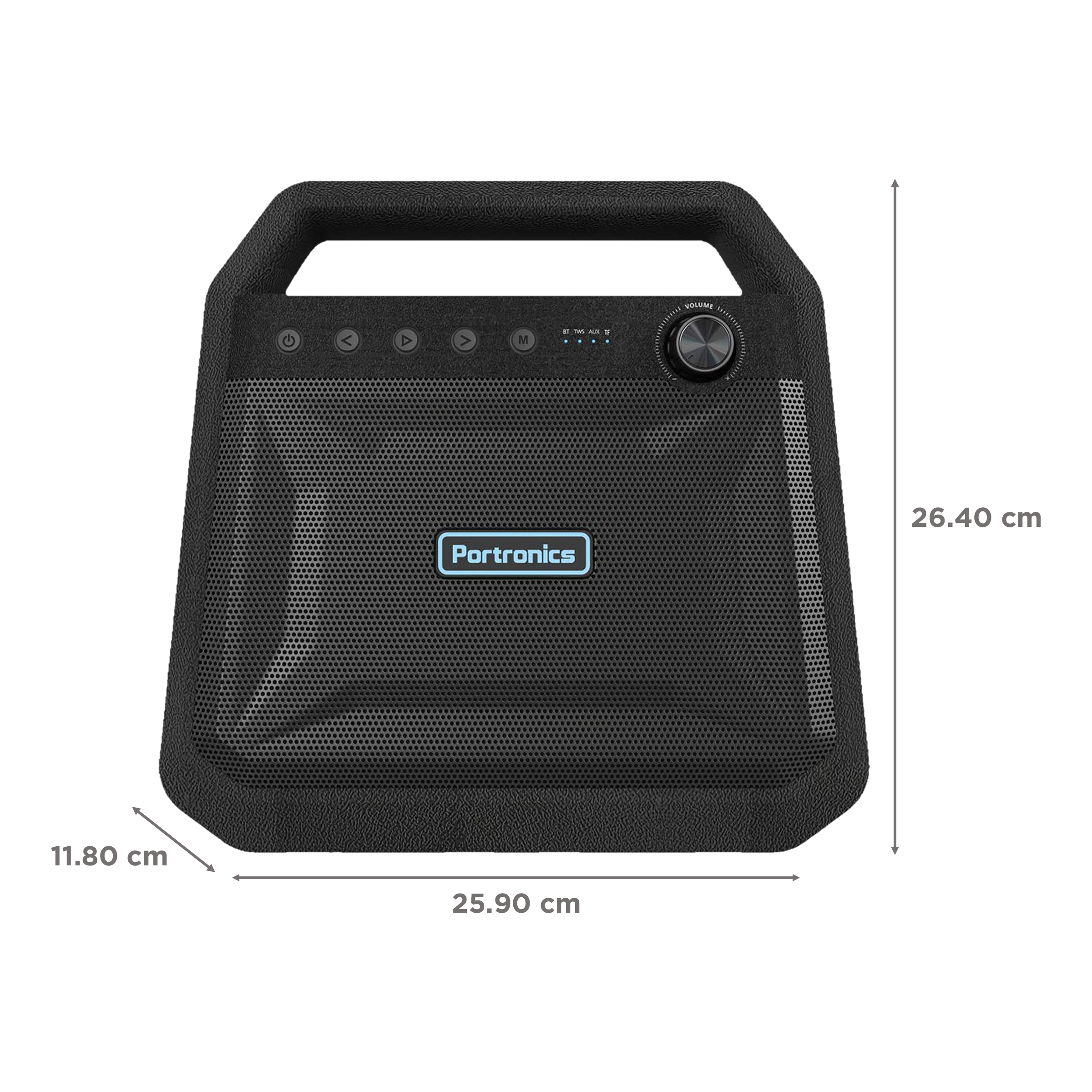 PORTRONICS Roar 24W Portable Bluetooth Speaker (7 Hours Playtime, Black)_3