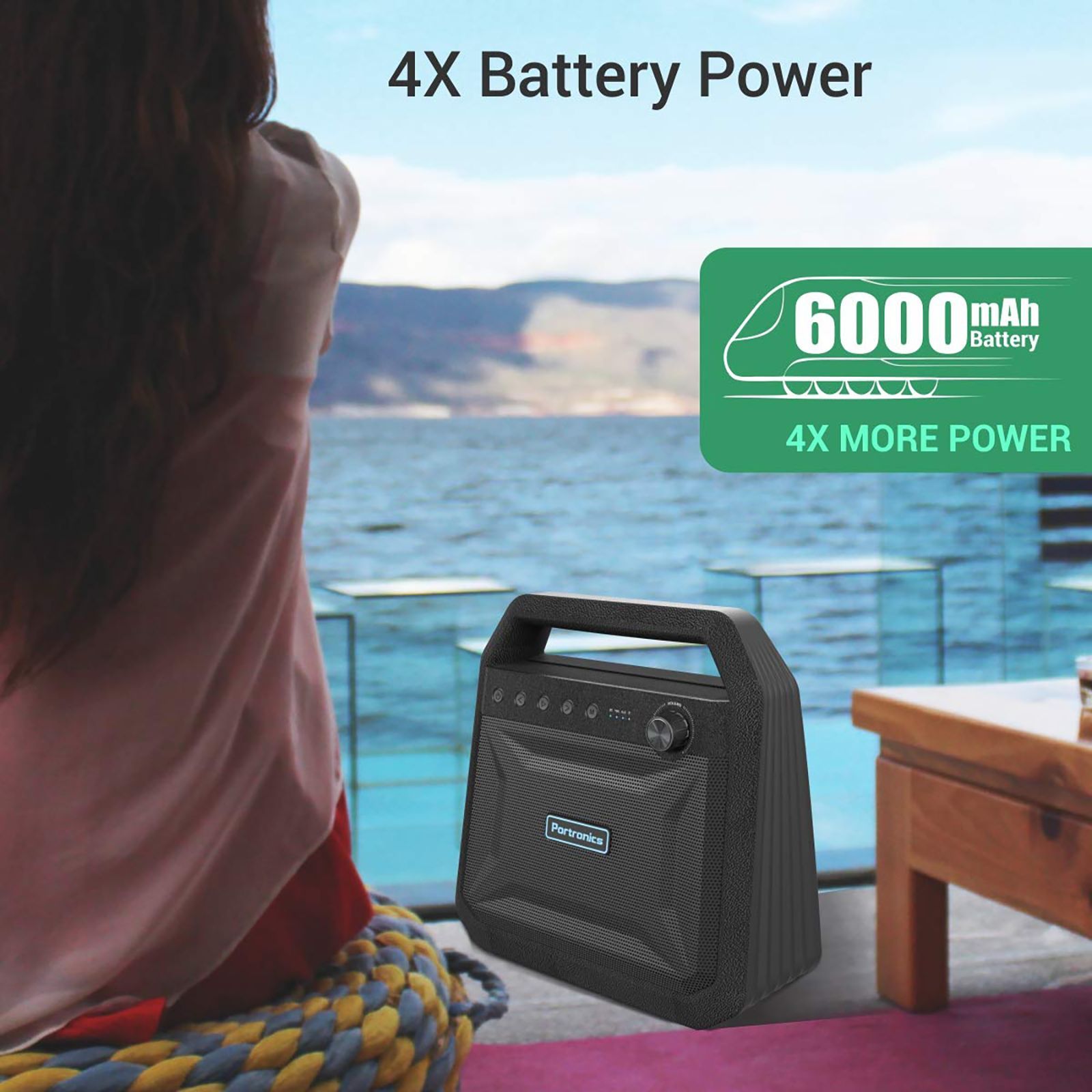 PORTRONICS Roar 24W Portable Bluetooth Speaker (7 Hours Playtime, Black)_5