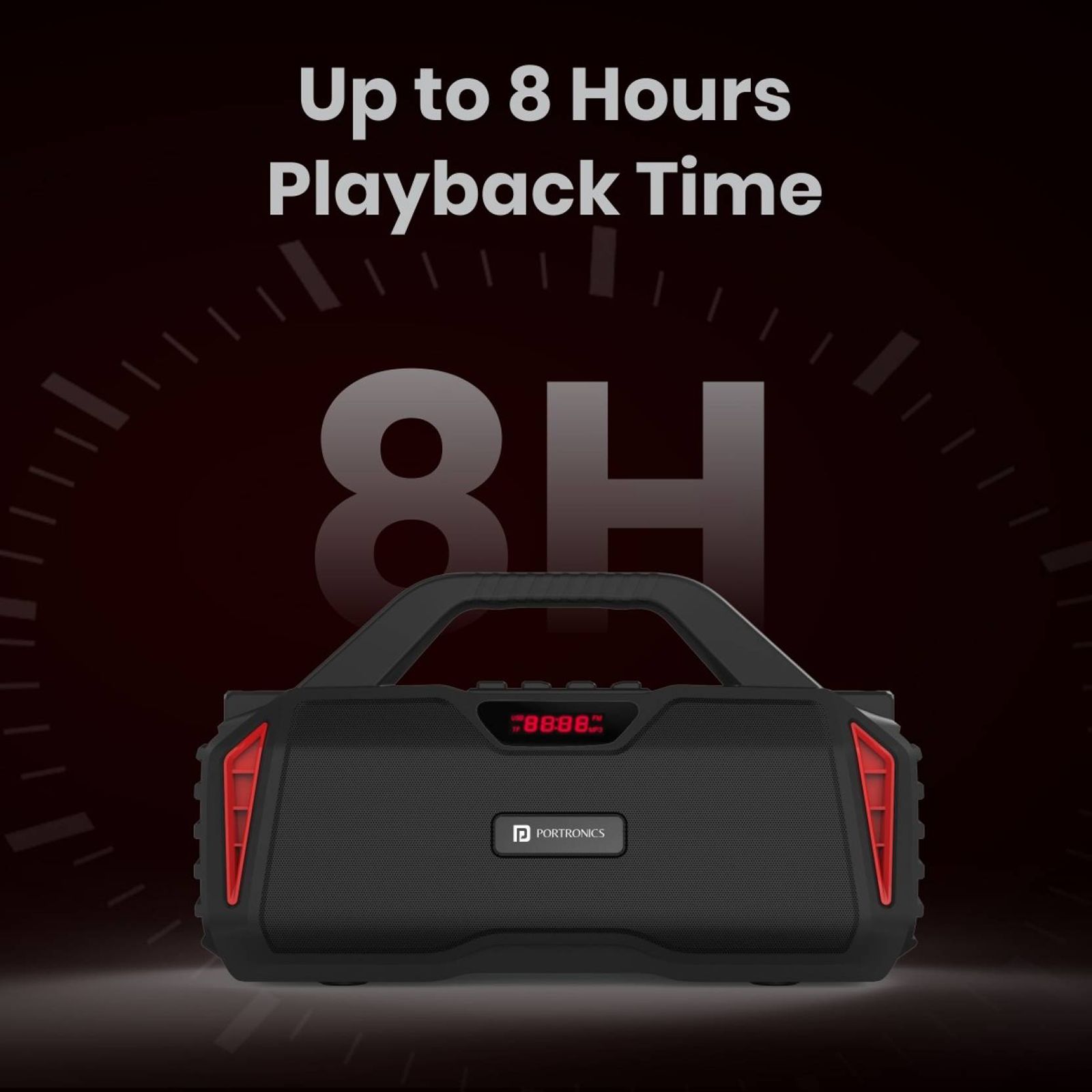 PORTRONICS Chime 20W Portable Bluetooth Speaker (8 Hours Playtime, 2.1 Channel, Red)_6