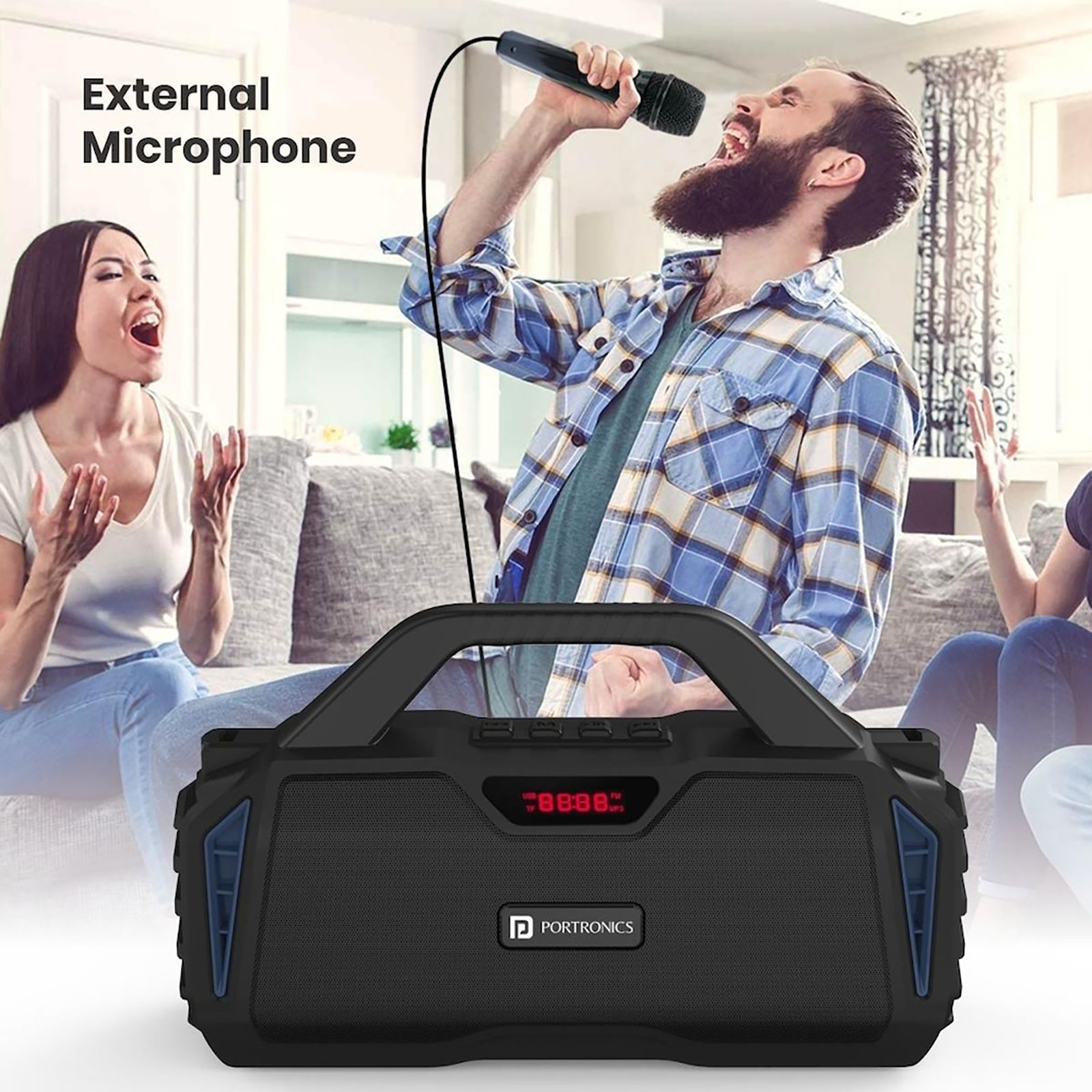 PORTRONICS Chime 20W Portable Bluetooth Speaker (8 Hours Playtime, 2.1 Channel, Blue) PORTRONICS Chime 20W Portable Bluetooth Speaker (8 Hours Playtime, 2.1 Channel, Blue)_6