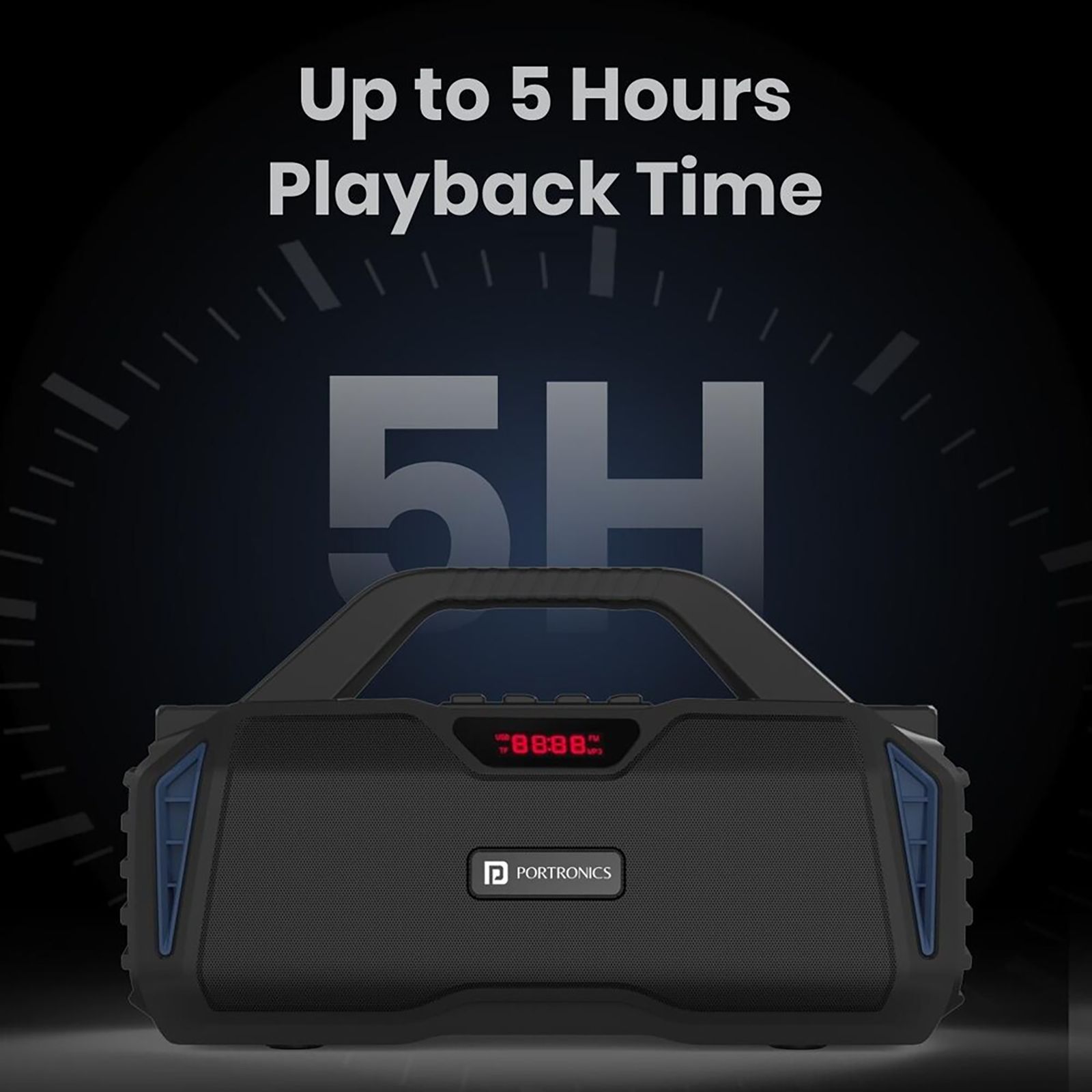 PORTRONICS Chime 20W Portable Bluetooth Speaker (8 Hours Playtime, 2.1 Channel, Blue) PORTRONICS Chime 20W Portable Bluetooth Speaker (8 Hours Playtime, 2.1 Channel, Blue)_5