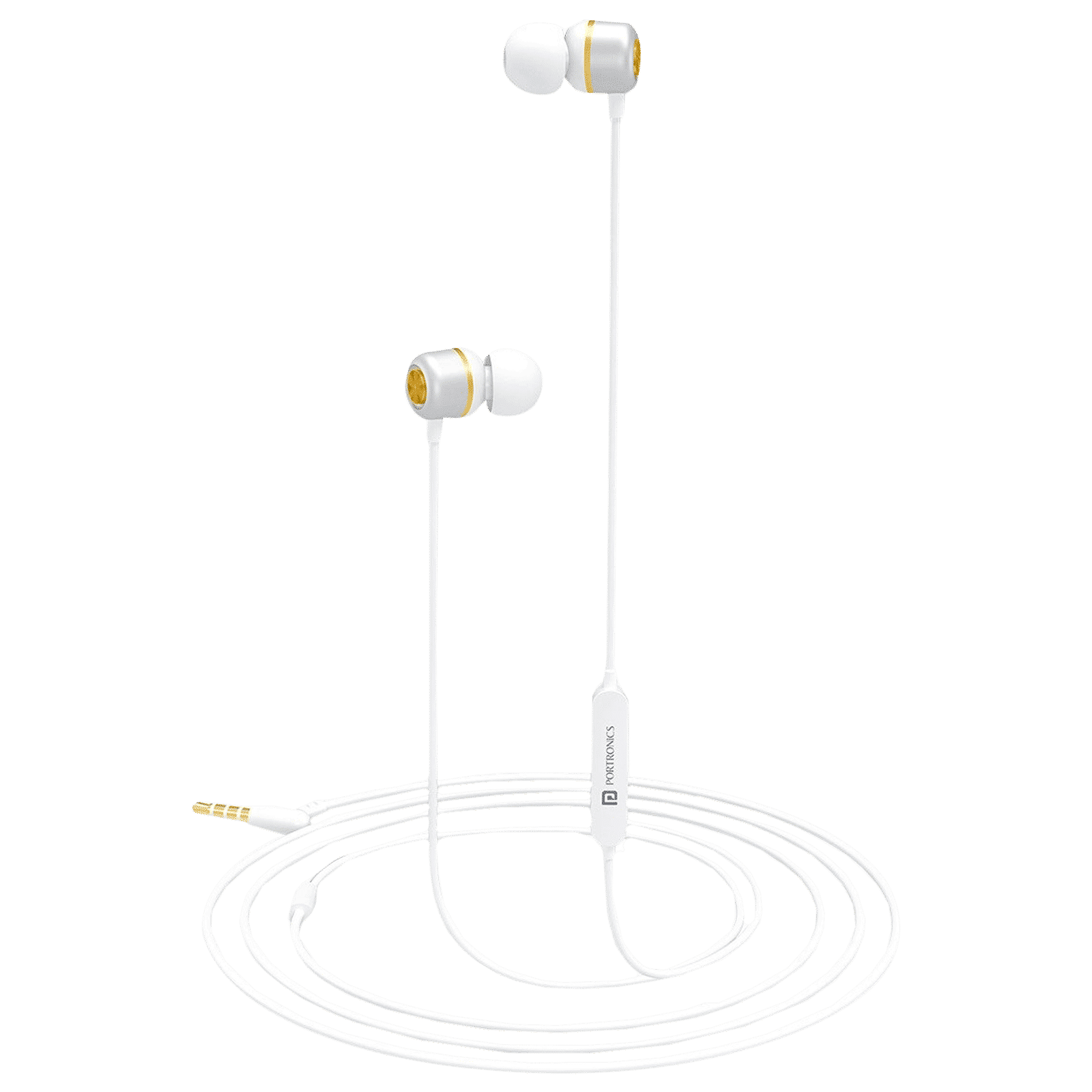 PORTRONICS Conch 10 POR 1418 Wired Earphone with Mic (In Ear, White)_1