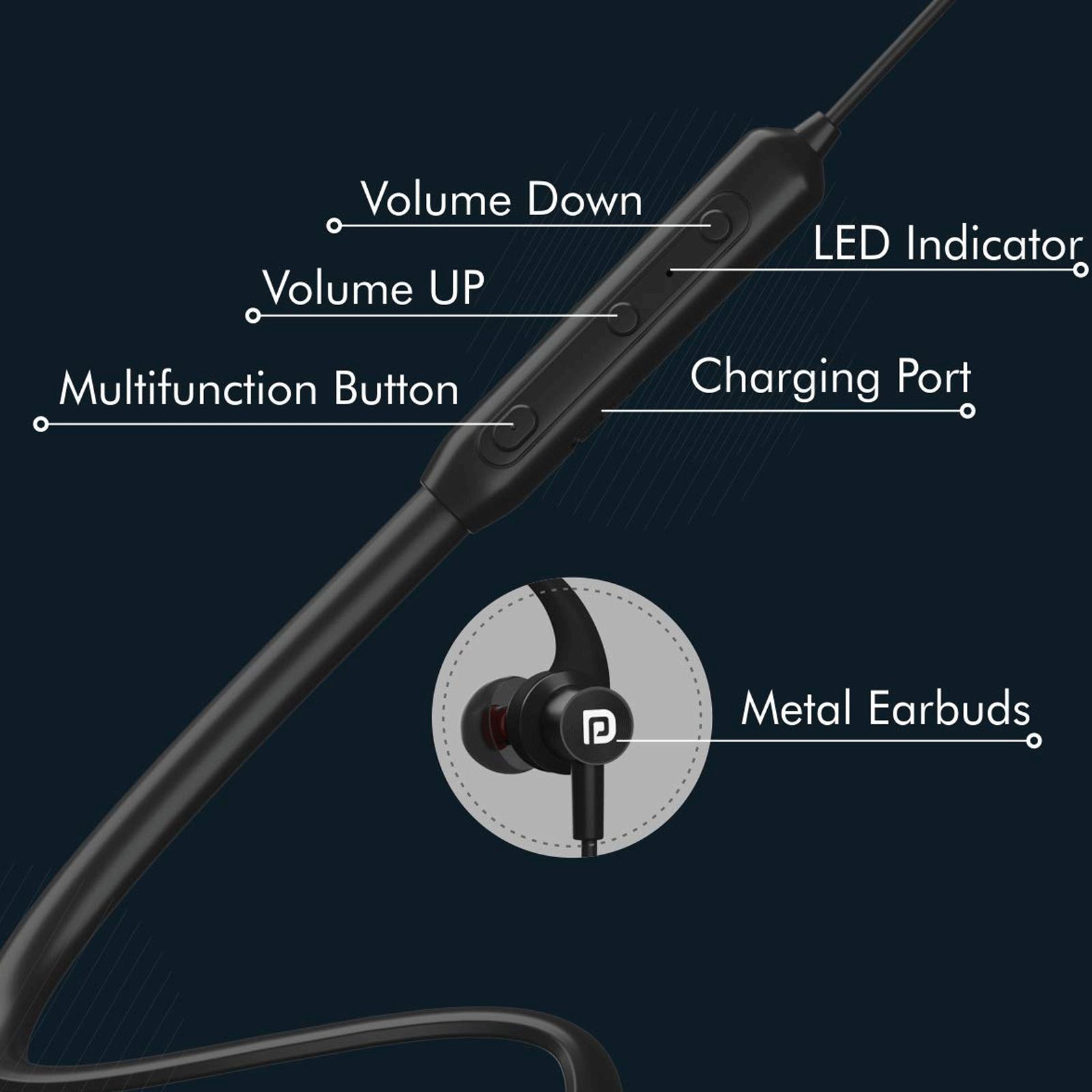 PORTRONICS Harmonics 216 POR 1186 Neckband with Noise Isolation (IPX5 Sweat Resistant, Stereo Sound, Black)_6