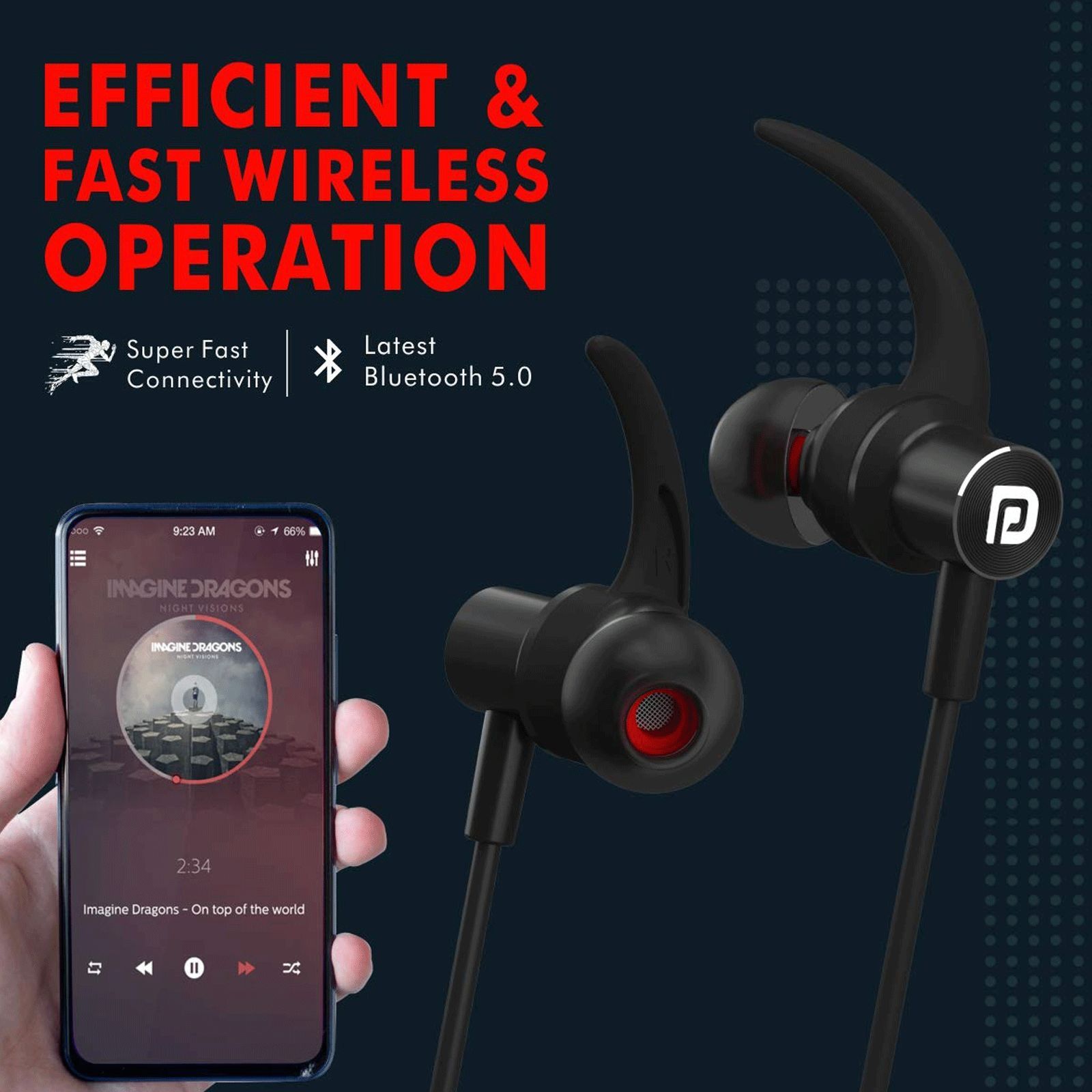 PORTRONICS Harmonics 216 POR 1186 Neckband with Noise Isolation (IPX5 Sweat Resistant, Stereo Sound, Black)_2