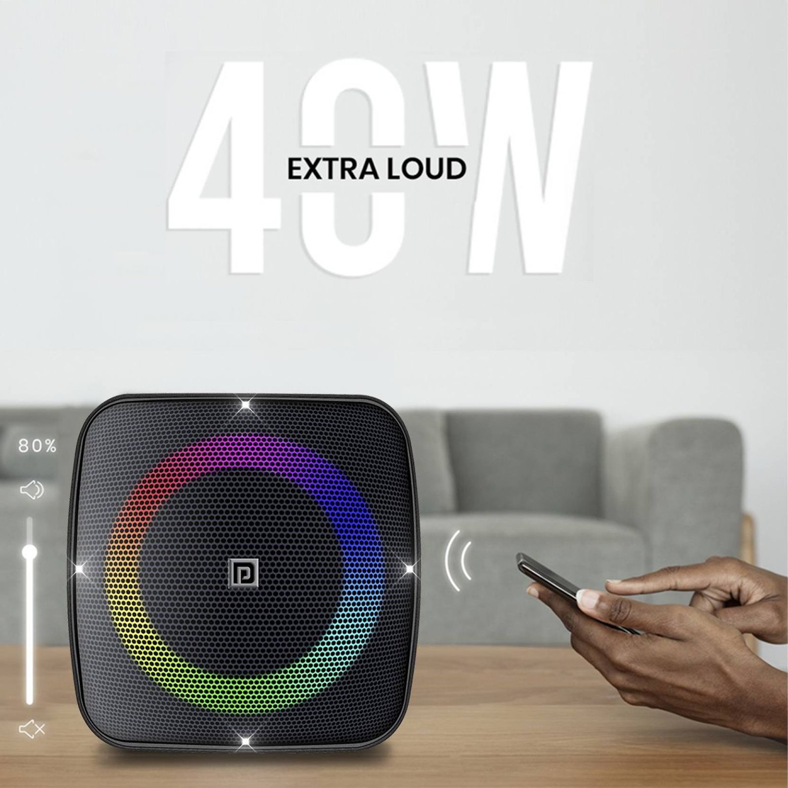 PORTRONICS Dash 40W Portable Bluetooth Speaker (6 Hours Playtime, Black)_8