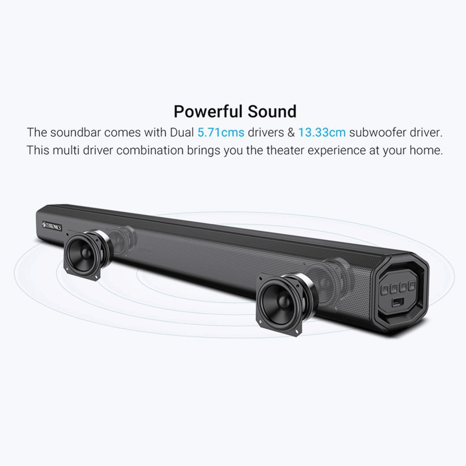 ZEBRONICS Zeb-Juke Bar 3901 80W Bluetooth Soundbar with Remote (Hi-Fidelity Audio, Black)_5