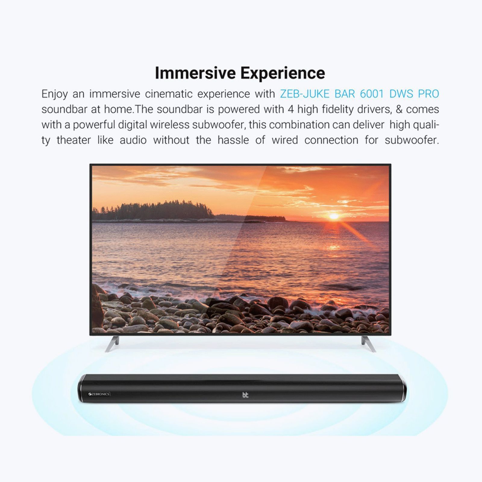 ZEBRONICS Zeb-Juke Bar 6001 DWS Pro 160W Bluetooth Soundbar with Remote (Immersive Sound, 2.1 Channel, Black) ZEBRONICS Zeb-Juke Bar 6001 DWS Pro 160W Bluetooth Soundbar with Remote (Immersive Sound, 2.1 Channel, Black)_7