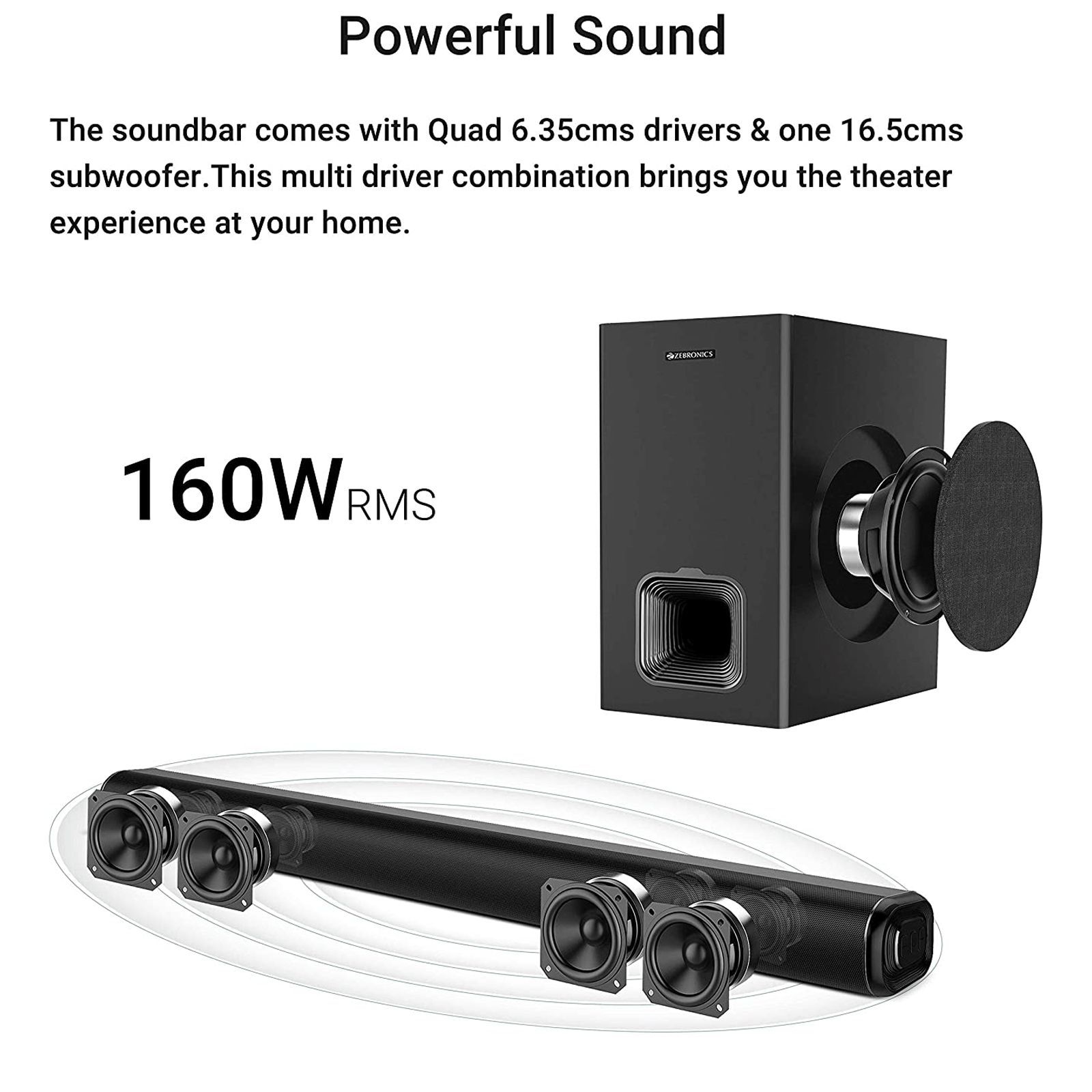 ZEBRONICS Zeb-Juke Bar 6001 DWS Pro 160W Bluetooth Soundbar with Remote (Immersive Sound, 2.1 Channel, Black) ZEBRONICS Zeb-Juke Bar 6001 DWS Pro 160W Bluetooth Soundbar with Remote (Immersive Sound, 2.1 Channel, Black)_8