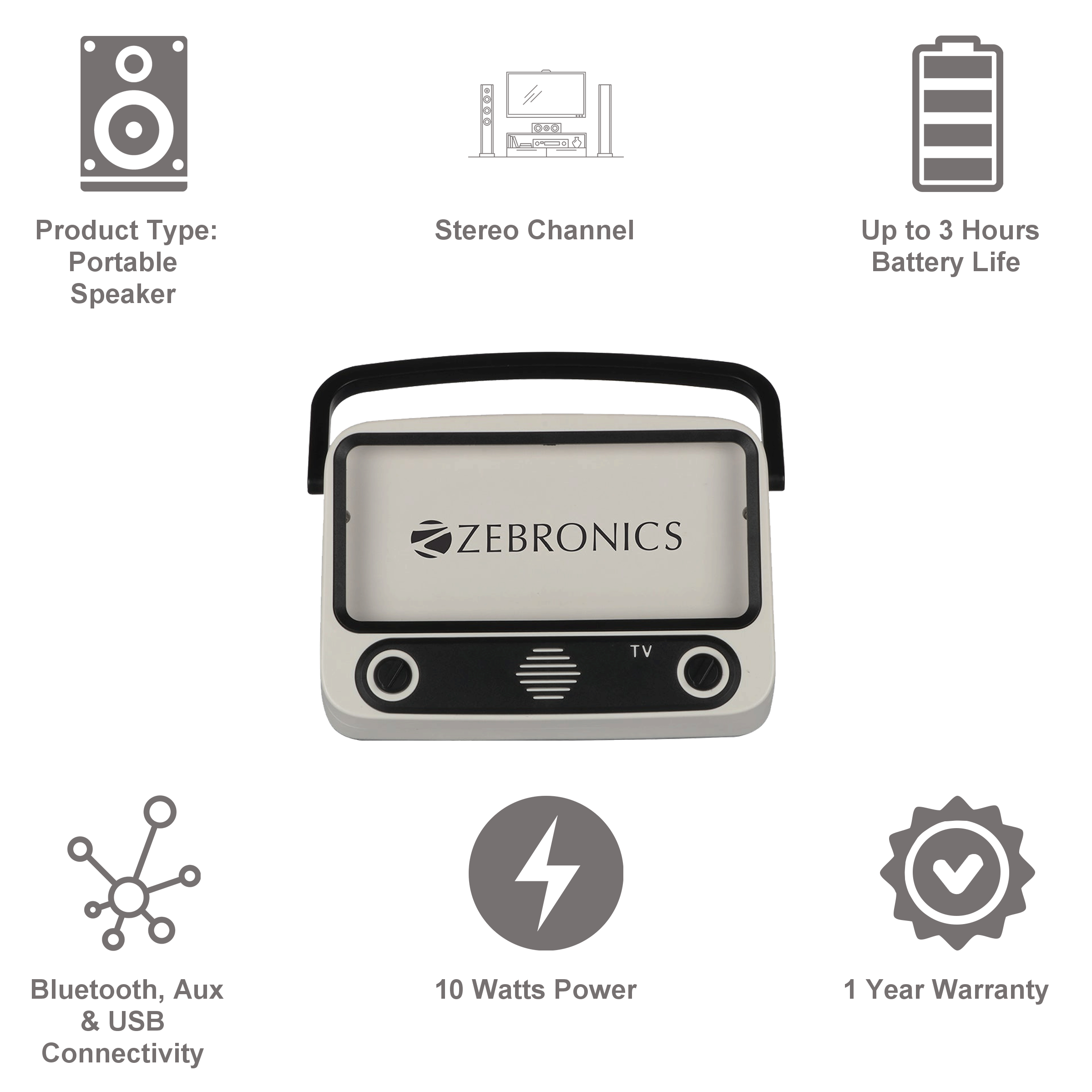 ZEBRONICS Zeb-Astra 10 10W Portable Bluetooth Speaker (Mobile Holder Support, Mono Channel, Black) ZEBRONICS Zeb-Astra 10 10W Portable Bluetooth Speaker (Mobile Holder Support, Mono Channel, Black)_13