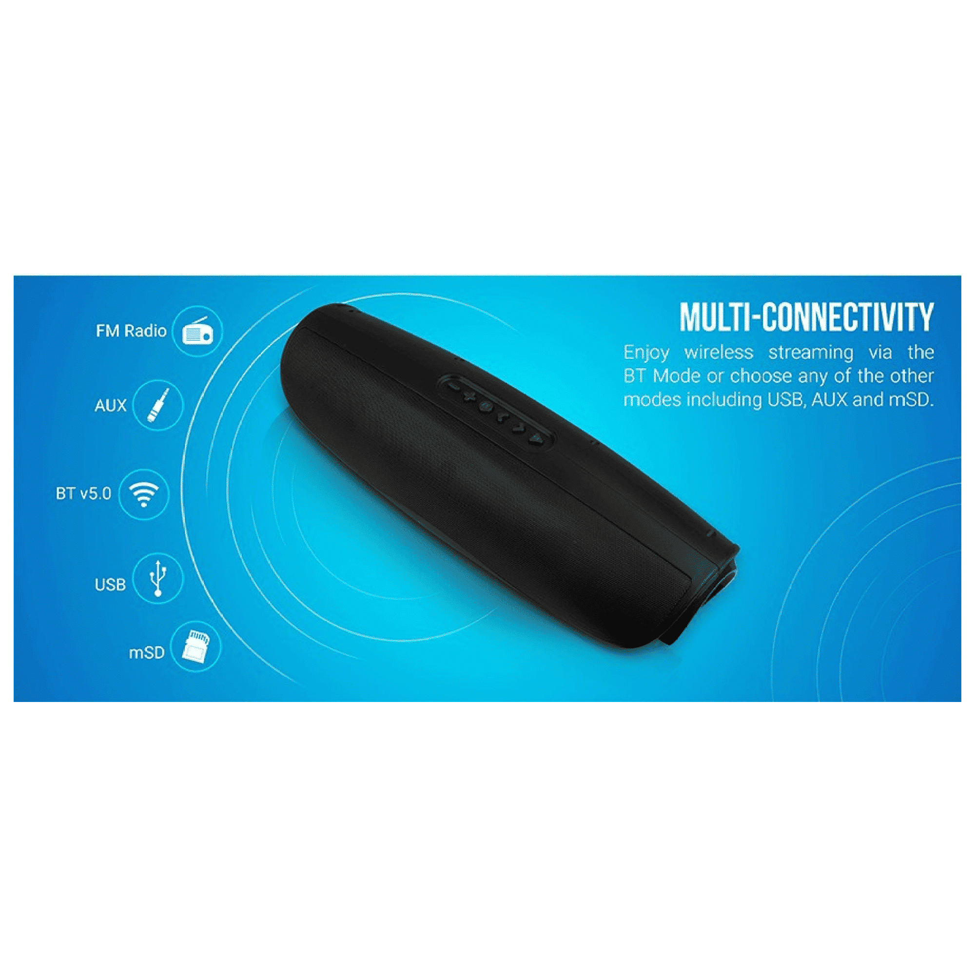 ZEBRONICS Zeb-Music Deck 12W Portable Bluetooth Speaker (5.5 Hours Playtime, Black)_3