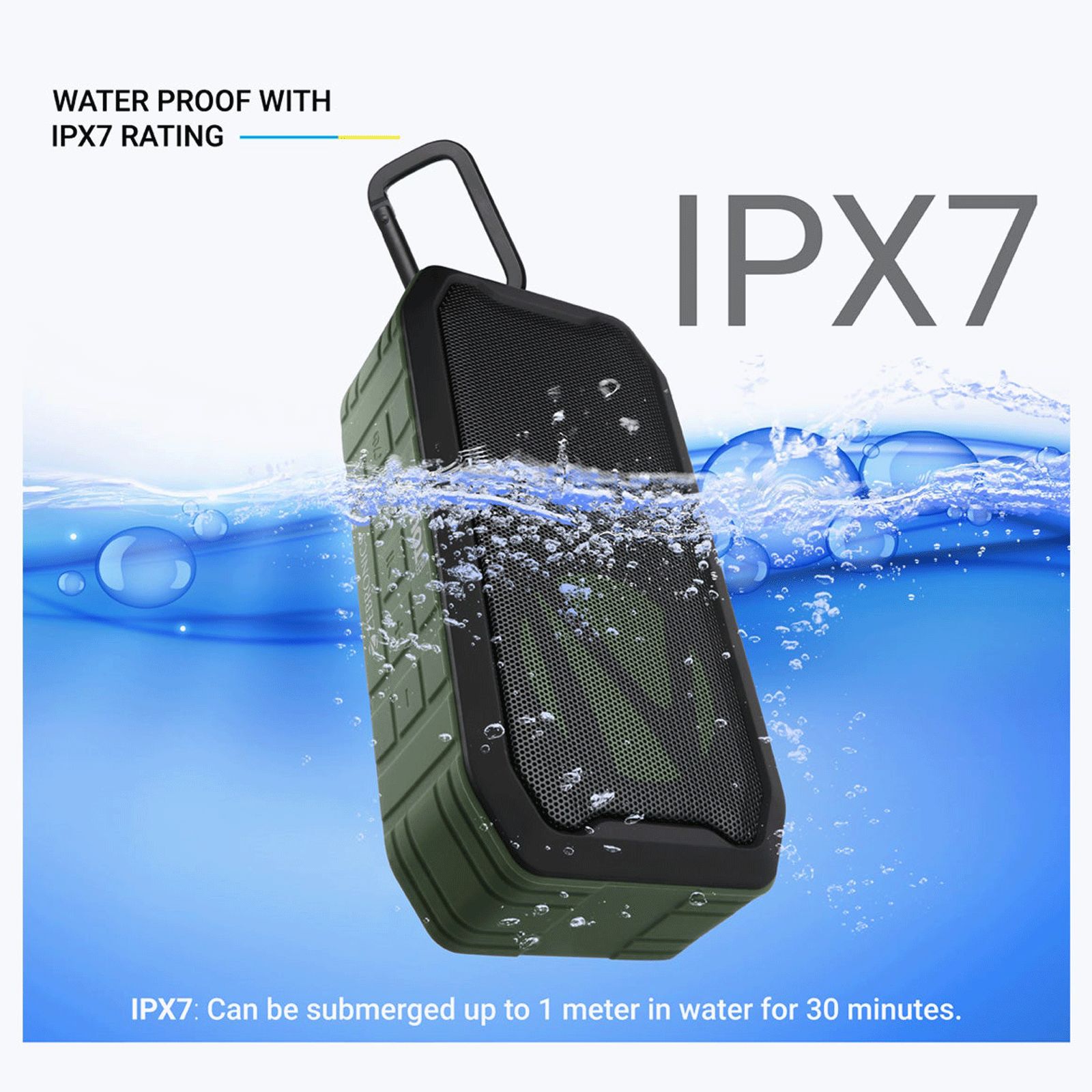 ZEBRONICS Zeb-Tough 8W Portable Bluetooth Speaker (IP67 Water Resistant, Built-in FM Radio, Stereo Channel, Black)_3