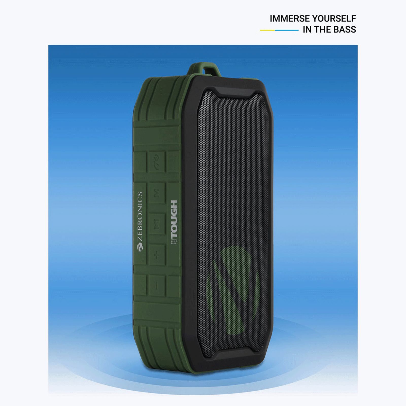 ZEBRONICS Zeb-Tough 8W Portable Bluetooth Speaker (IP67 Water Resistant, Built-in FM Radio, Stereo Channel, Black)_4