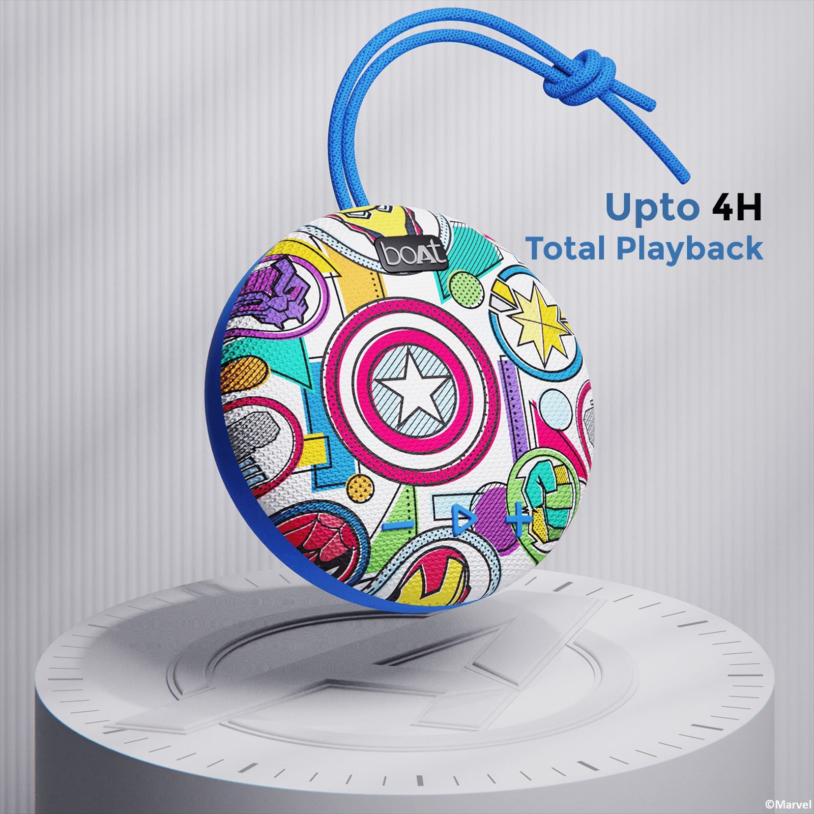 boAt Marvel Stone 190 5 Watts Portable Bluetooth Speaker (IPX7 Waterproof, 52mm Full Range Driver, Stark Fusion)_6