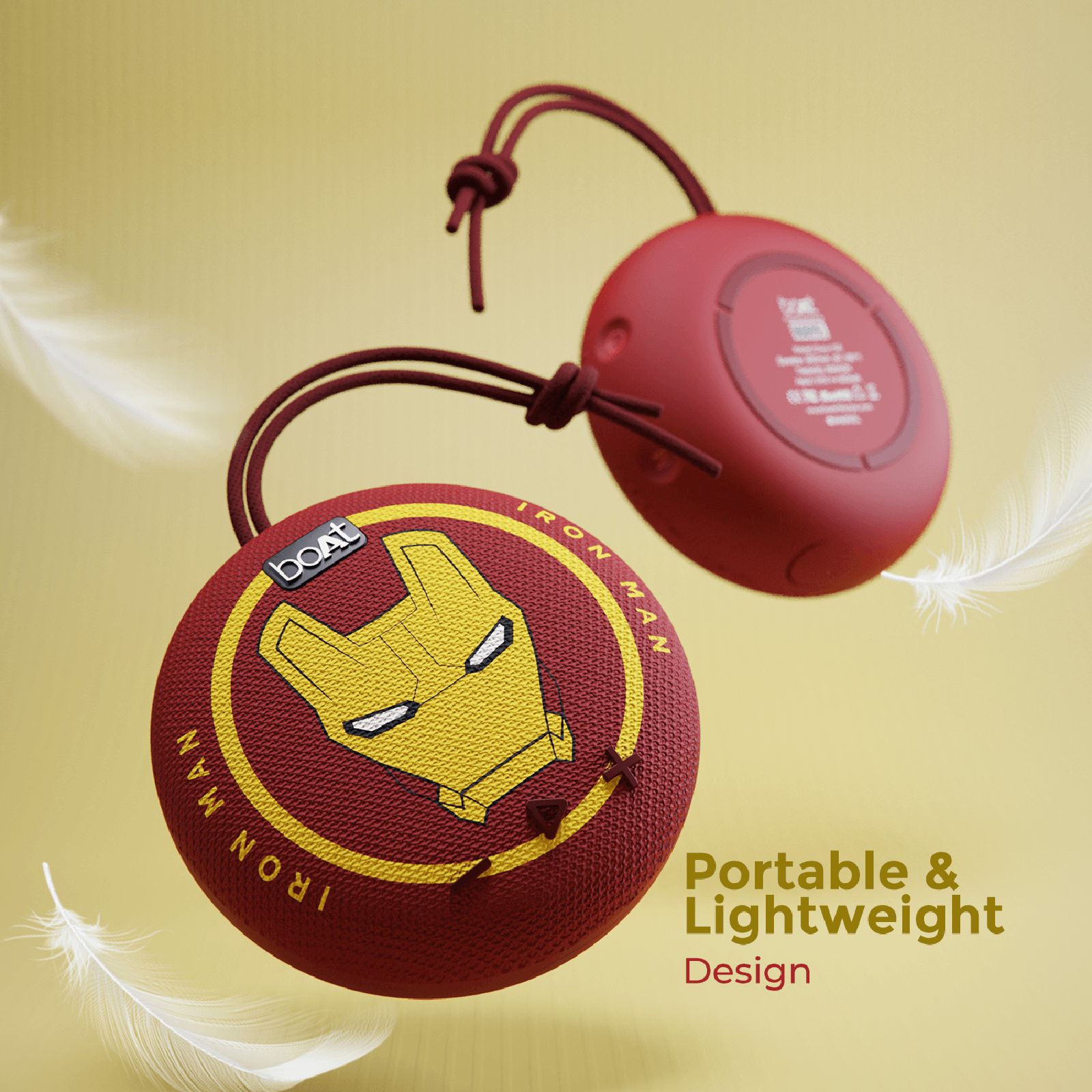 boAt Stone 190 Iron Man Marvel Edition 5W Portable Bluetooth Speaker (IPX7 Water Resistant, 4 Hours Playback Time, Mono Channel, Iron Blood)_3