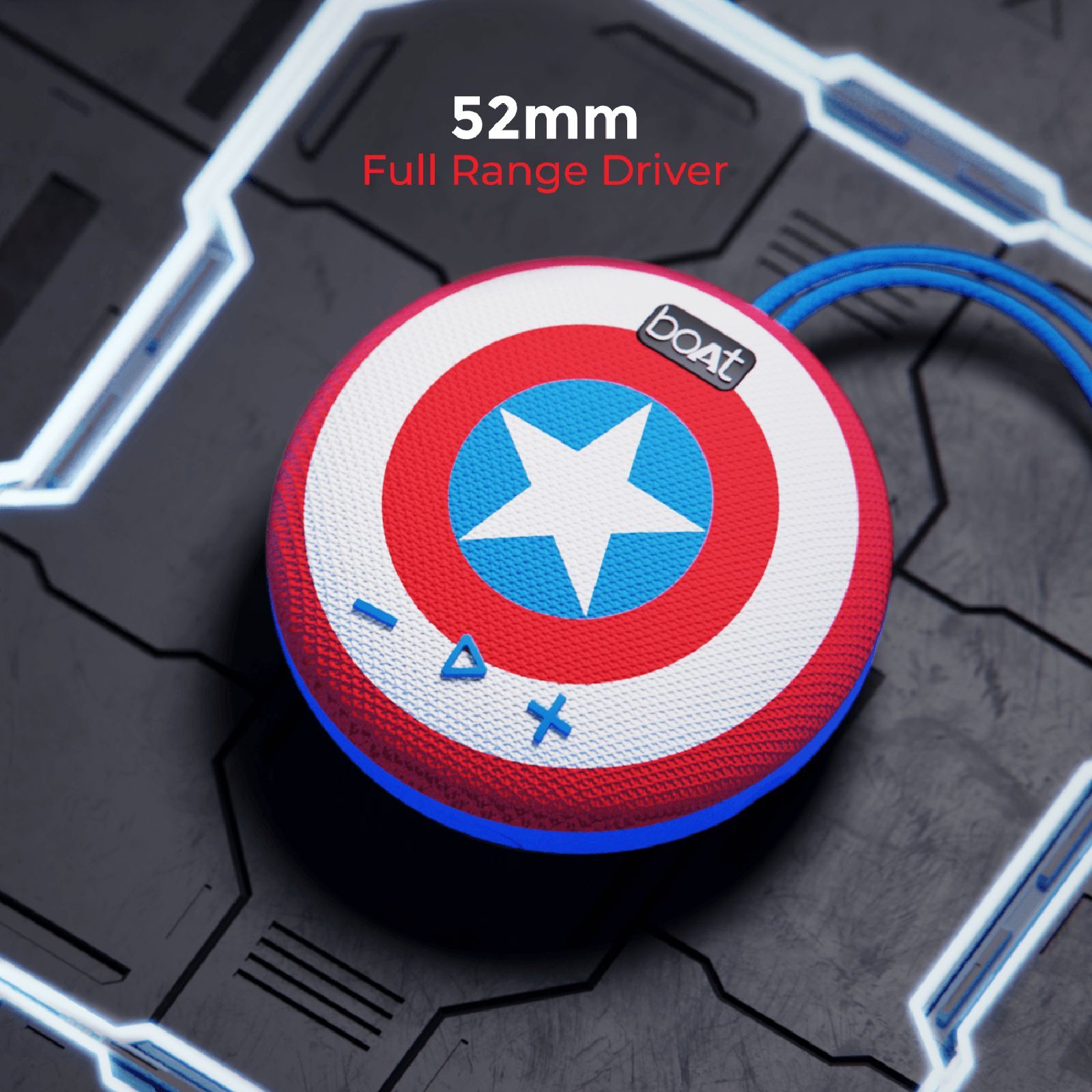 boAt Marvel Stone 190 5 Watts Portable Bluetooth Speaker (IPX7 Waterproof, 52mm Full Range Driver, Captain's Blue)_5