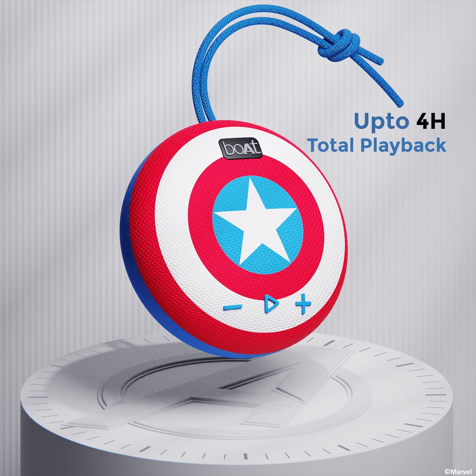 boAt Marvel Stone 190 5 Watts Portable Bluetooth Speaker (IPX7 Waterproof, 52mm Full Range Driver, Captain's Blue)_6