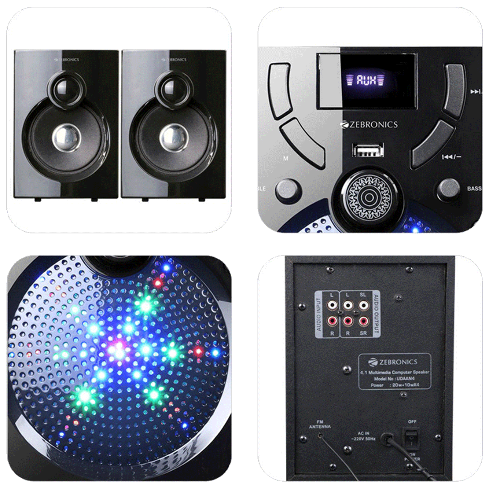 ZEBRONICS Udaan 60W Multimedia Speaker (Built-in FM Radio, 4.1 Channel, Black)_4