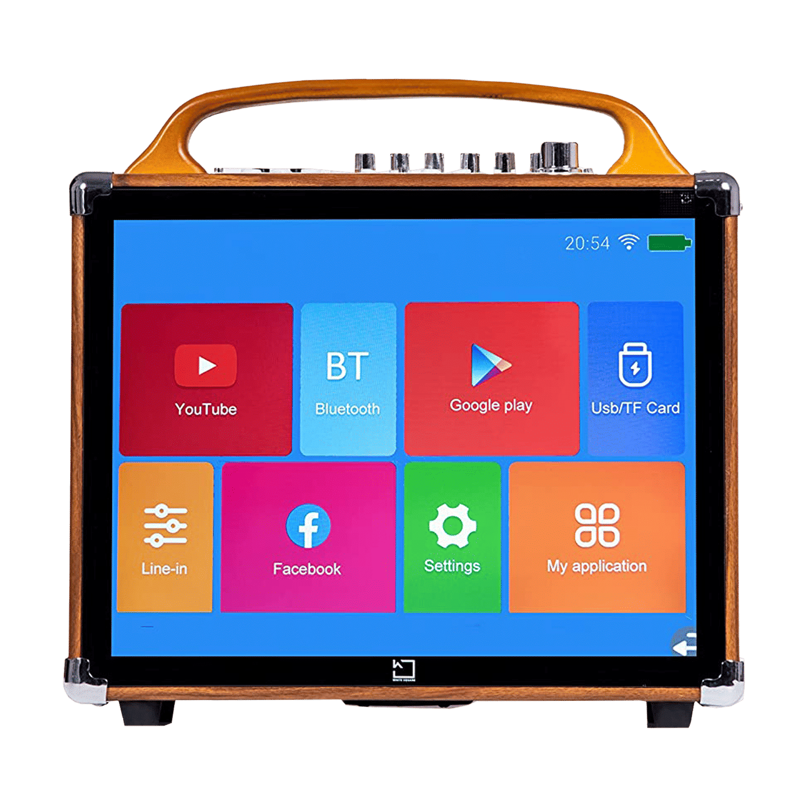 WHITE SQUARE 40W Bluetooth Party Speaker with Mic (High Powerful Bass, Mono Channel, Brown)_1