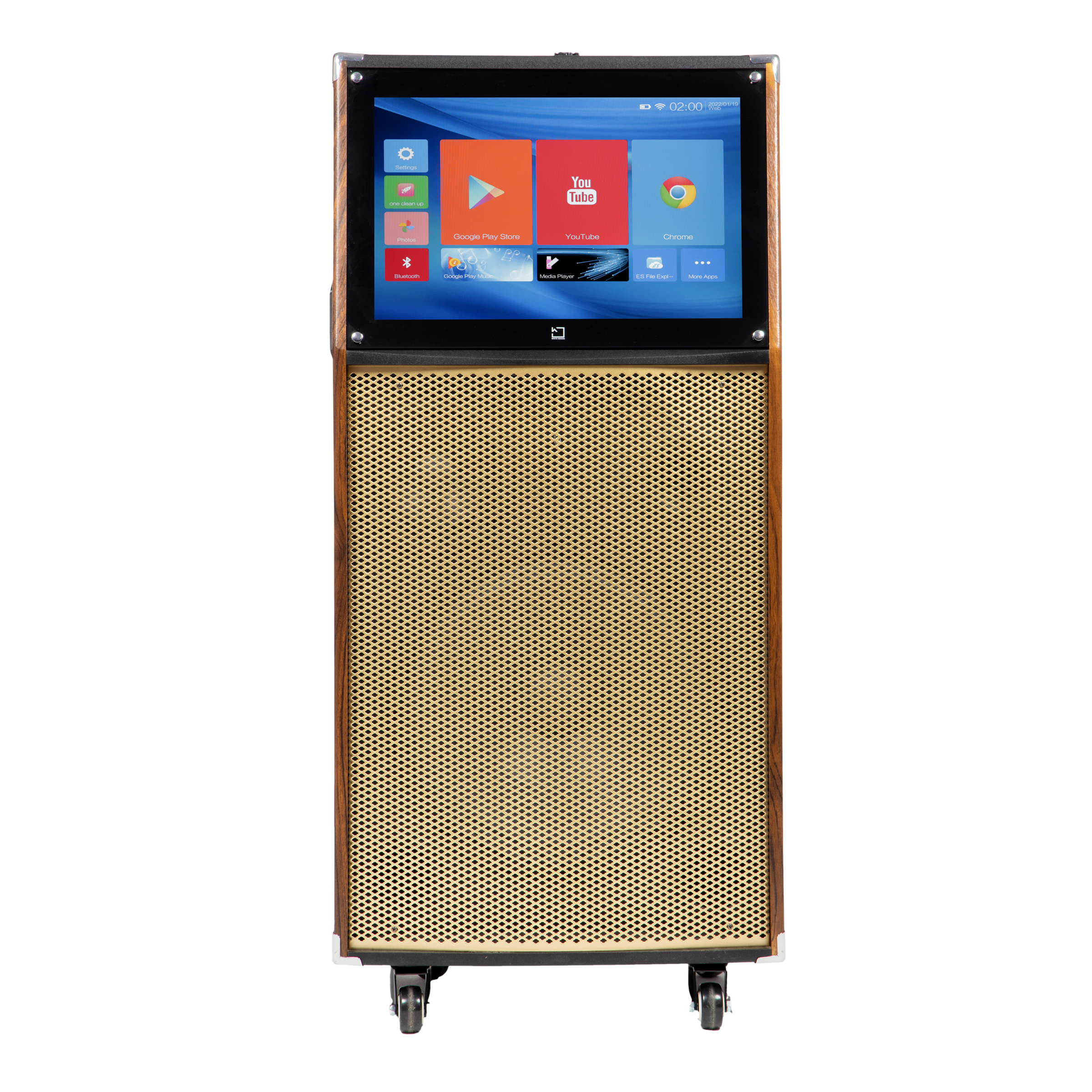 WHITE SQUARE 50W Bluetooth Party Speaker with Mic (Dust Proof Resistant, Stereo Channel, Brown)_1