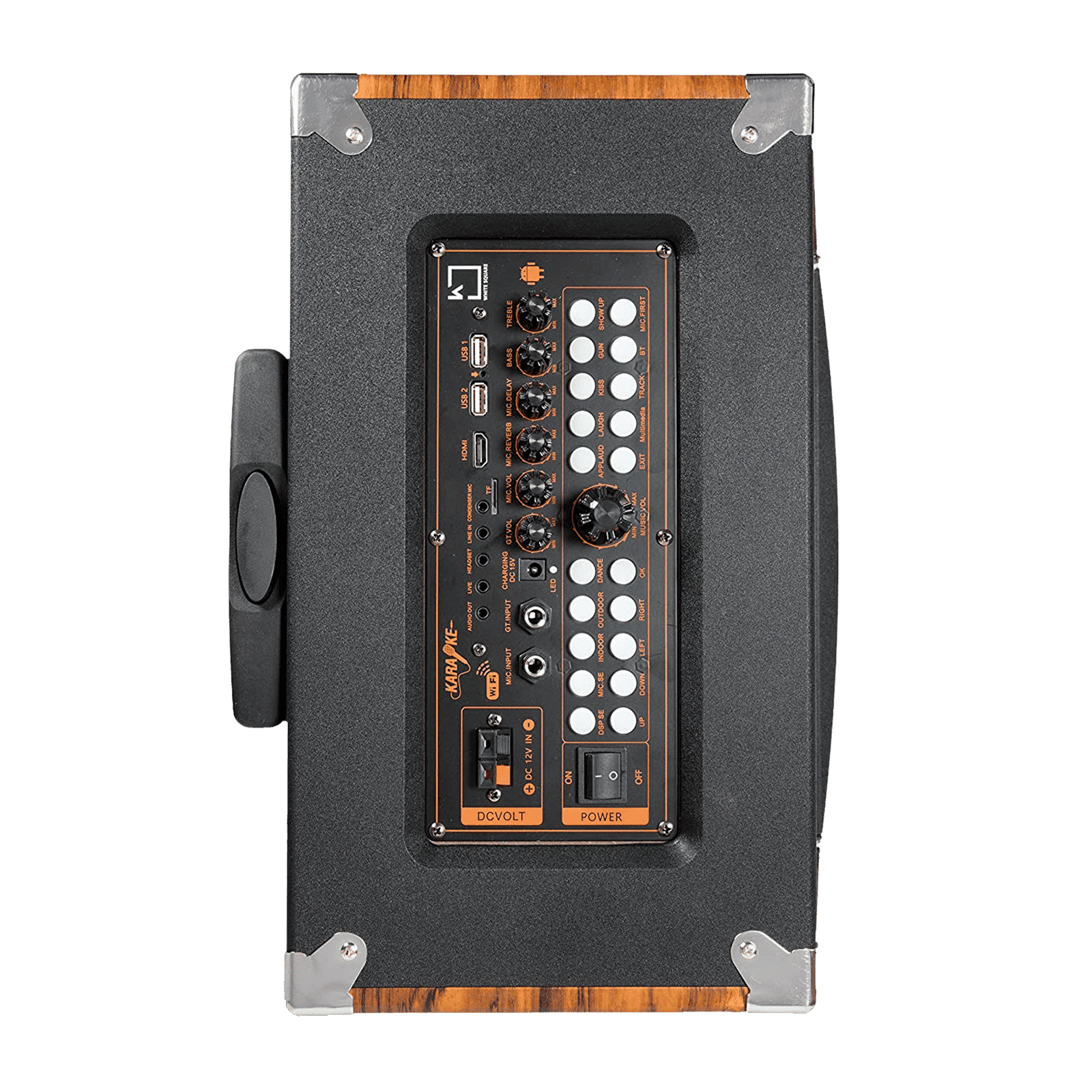 WHITE SQUARE 50W Bluetooth Party Speaker with Mic (Dust Proof Resistant, Stereo Channel, Brown)_3