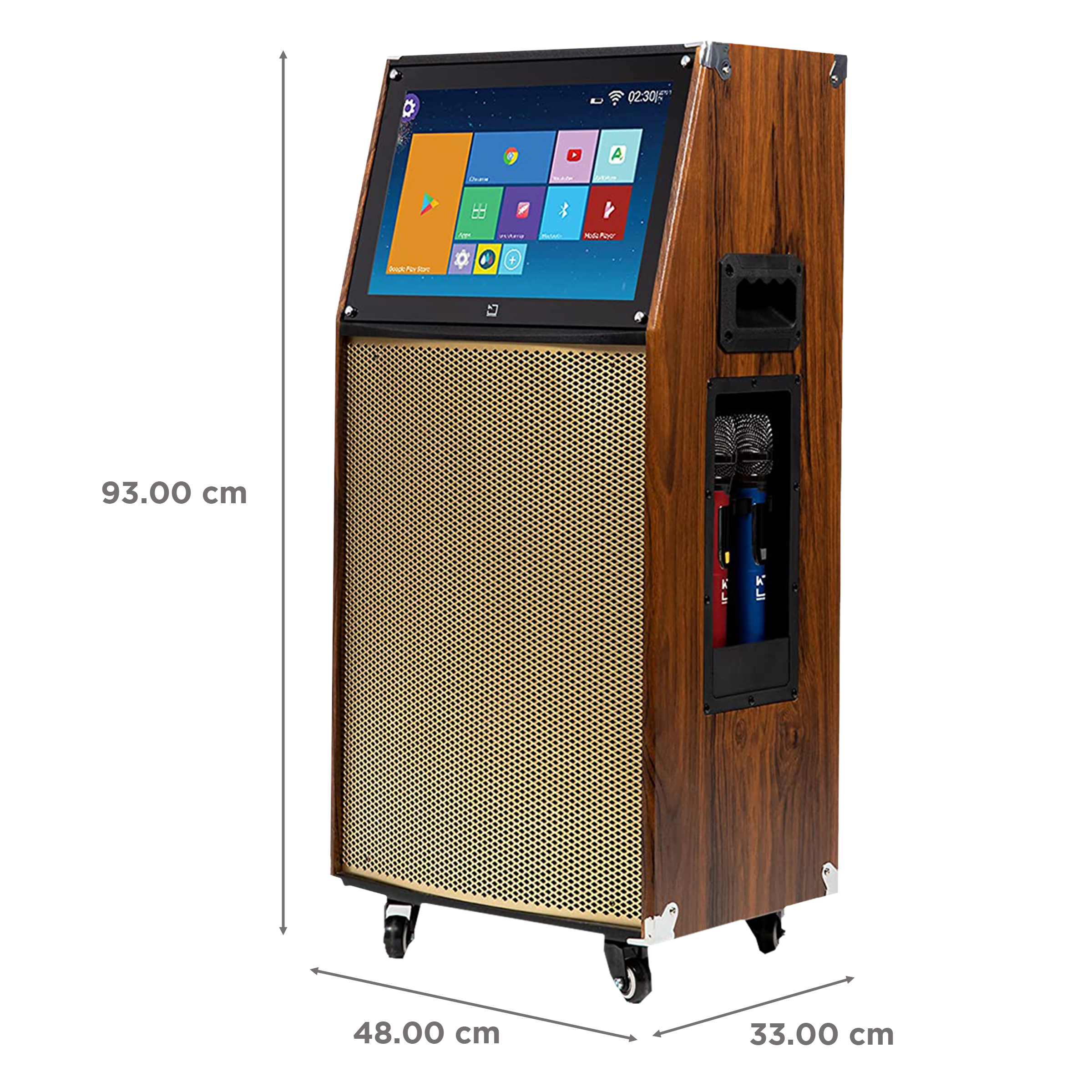 WHITE SQUARE 50W Bluetooth Party Speaker with Mic (Dust Proof Resistant, Stereo Channel, Brown)_4