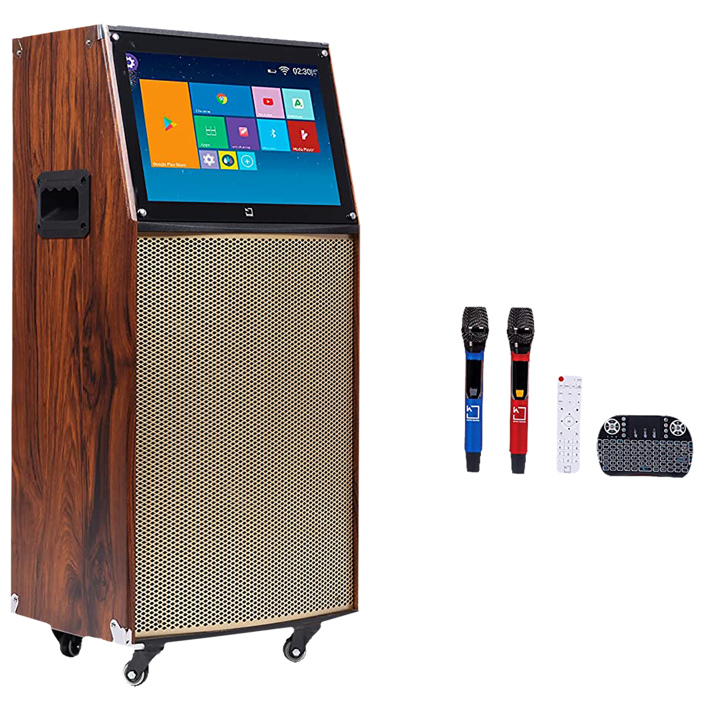 WHITE SQUARE 50W Bluetooth Party Speaker with Mic (Dust Proof Resistant, Stereo Channel, Brown)_5