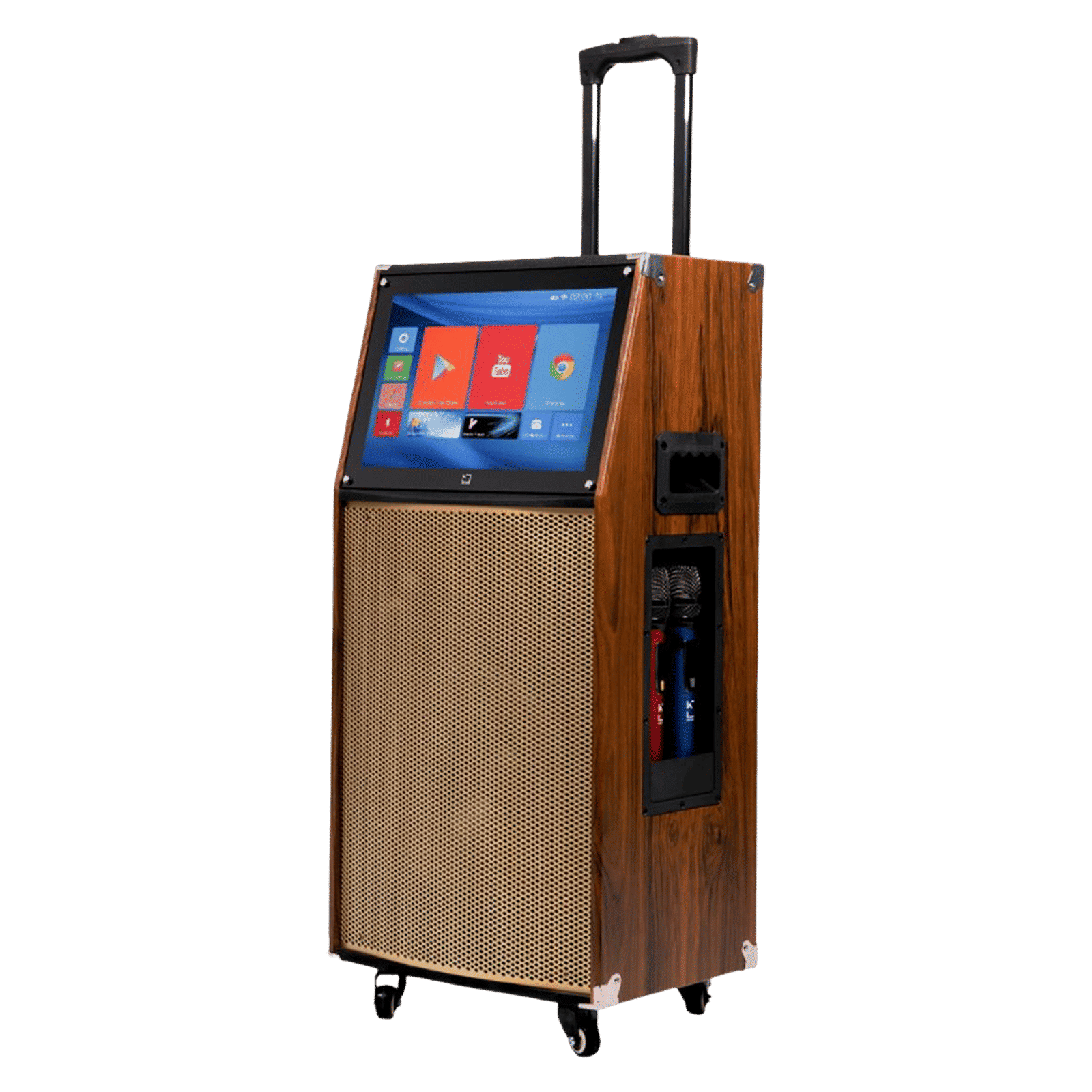 WHITE SQUARE 50W Bluetooth Party Speaker with Mic (Dust Proof Resistant, Stereo Channel, Brown)_7