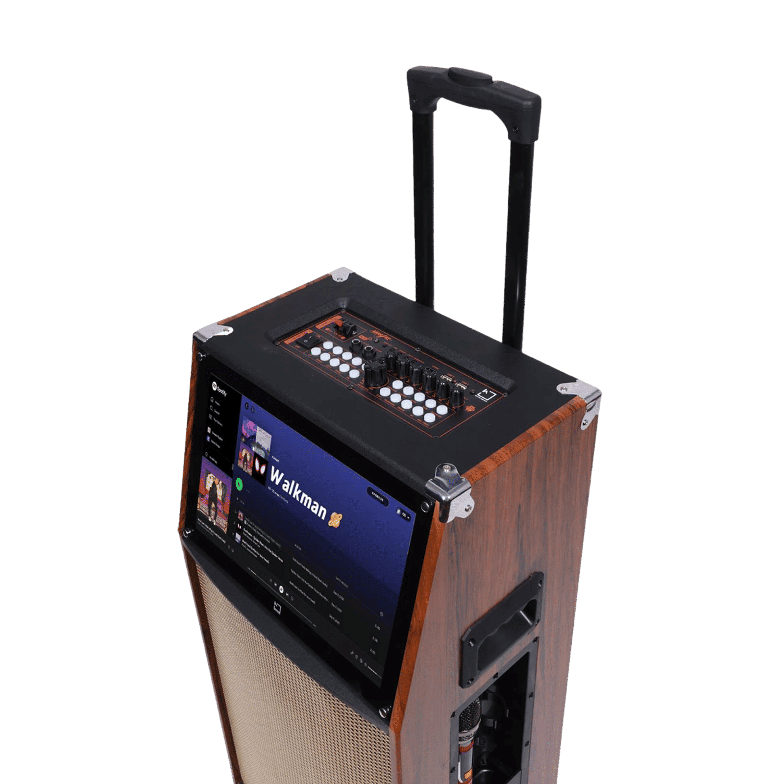 WHITE SQUARE 50W Bluetooth Party Speaker with Mic (Dust Proof Resistant, Stereo Channel, Brown)_8