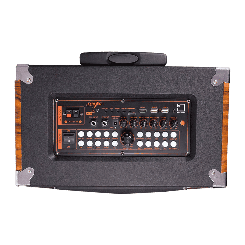 WHITE SQUARE 50W Bluetooth Party Speaker with Mic (Dust Proof Resistant, Stereo Channel, Brown)_9