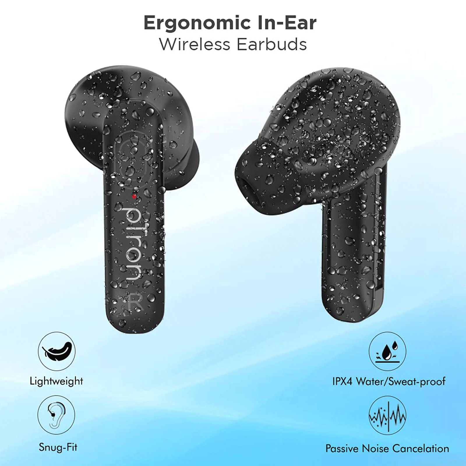 pTron Bassbuds Duo 140318113 TWS Earbuds with Passive Noise Cancellation (IPX4 Water Resistant, 32 Hours Playtime, Black)_8