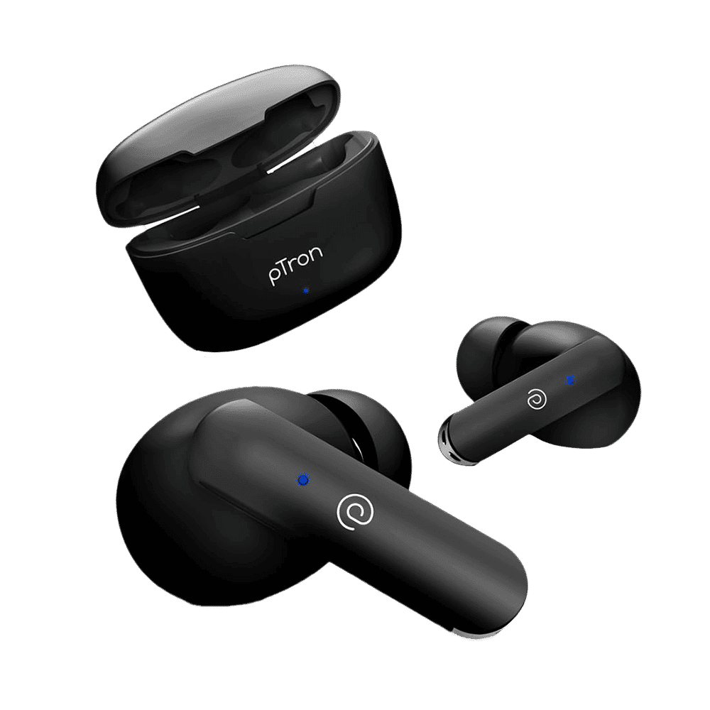 pTron Bassbuds Duo 140318113 TWS Earbuds with Passive Noise Cancellation (IPX4 Water Resistant, 32 Hours Playtime, Black)_4