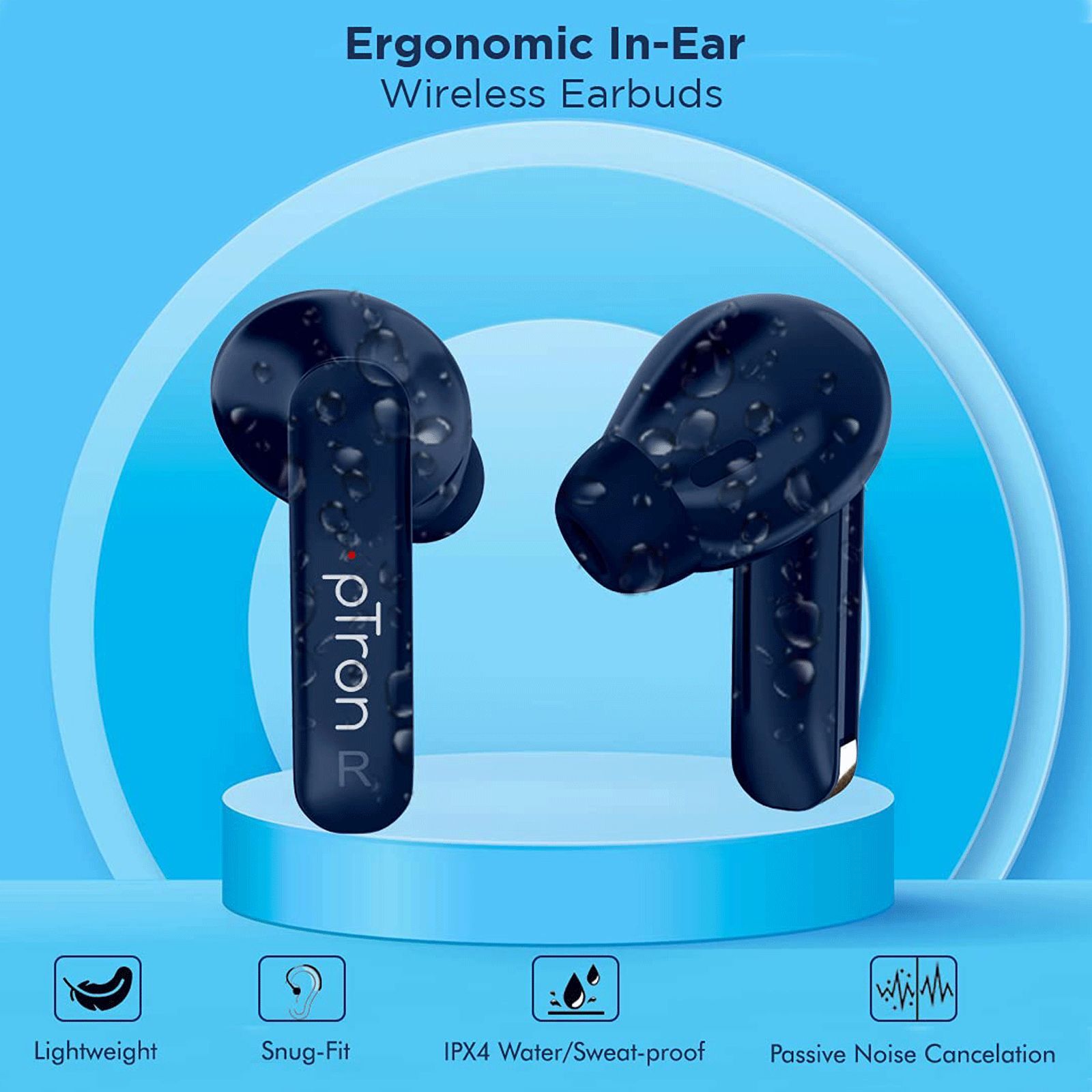 pTron Bassbuds Duo 140318093 TWS Earbuds with Passive Noise Cancellation (IPX4 Water Resistant, 32 Hours Playback, Blue)_10