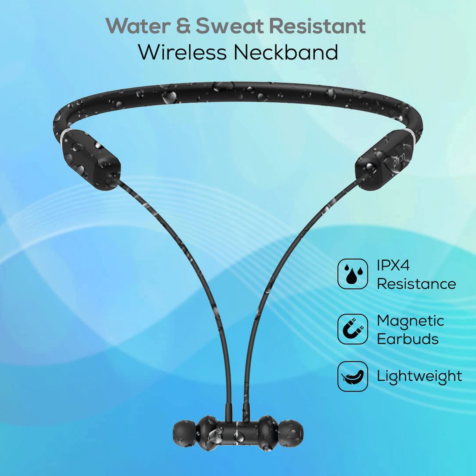 pTron InTunes Pro 140318118 Neckband with Environmental Noise Cancellation (IPX4 Sweat & Water Resistant, 24 Hours Playtime, Black)_8