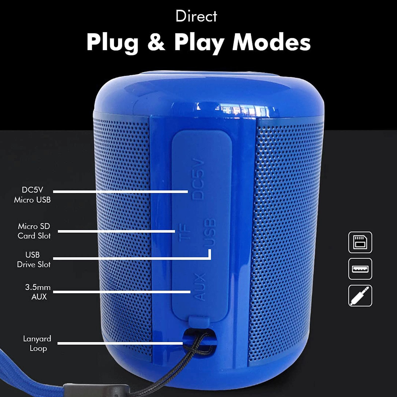pTron Quinto 5W Portable Bluetooth Speaker (6 Hours Playtime, Mono Speaker, Blue)_6