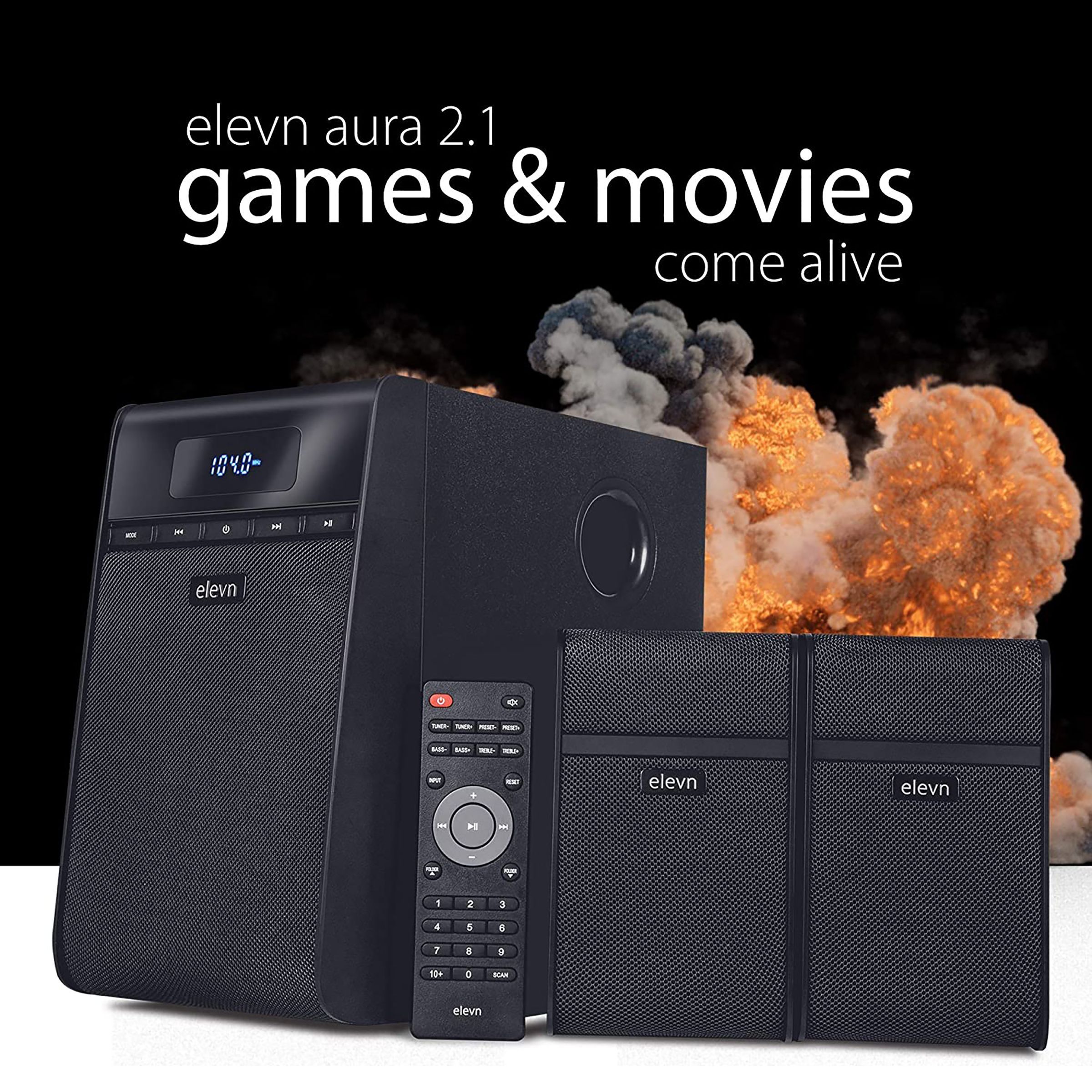 elevn Aura 80W Multimedia Speaker (Surround Sound, 2.1 Channel, Black) elevn Aura 80W Multimedia Speaker (Surround Sound, 2.1 Channel, Black)_7
