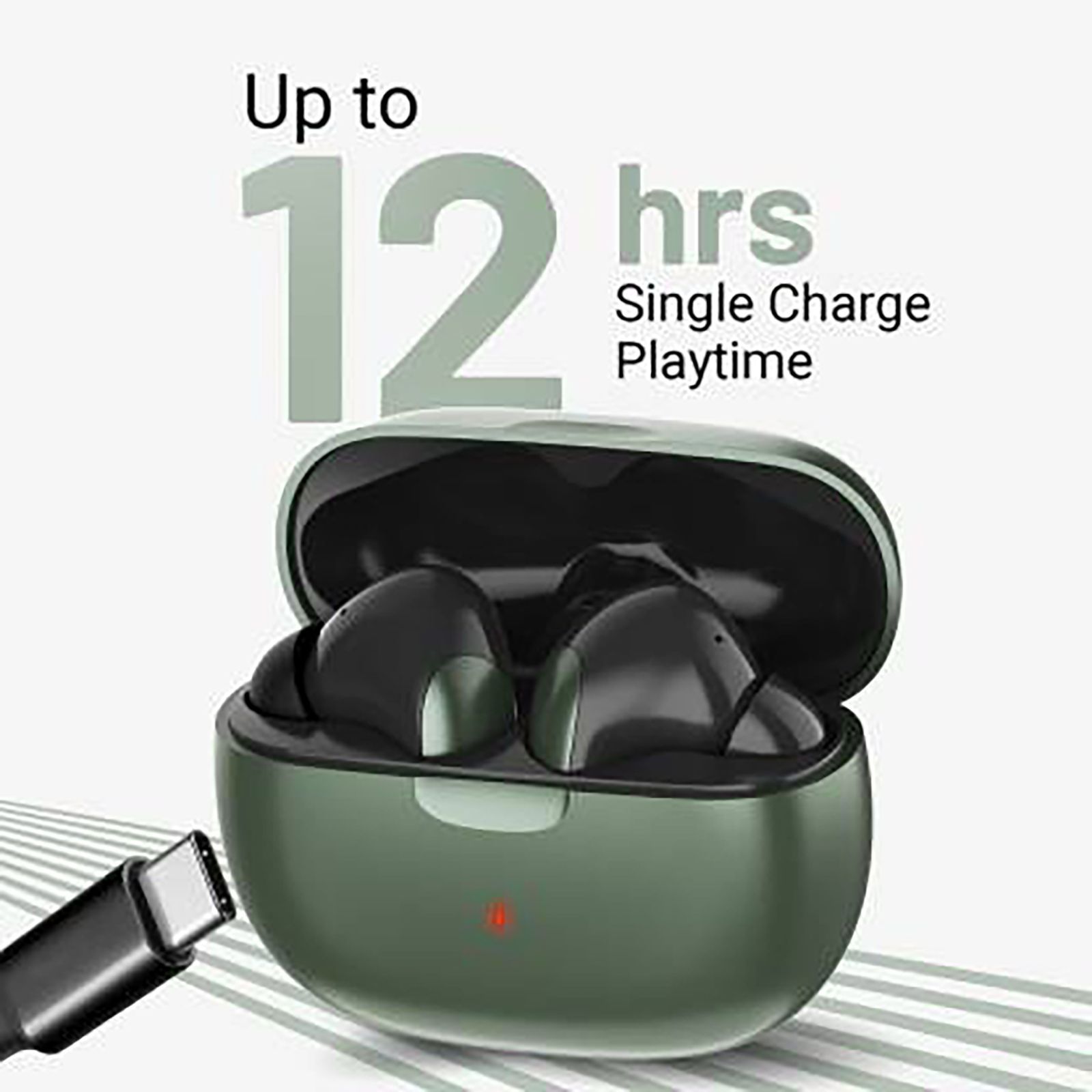 CROSSBEATS Epic Lite TWS Earbuds with Active Noise Cancellation (IPX4 Water Resistant, 12 Hours Playback, Urban Green)_8