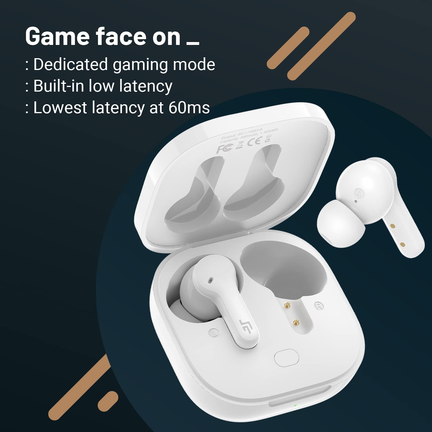 CROSSBEATS Neobuds TWS Earbuds with Environmental Noise Cancellation (IPX5 Water Resistant, 40 Hours Playback, White)_11