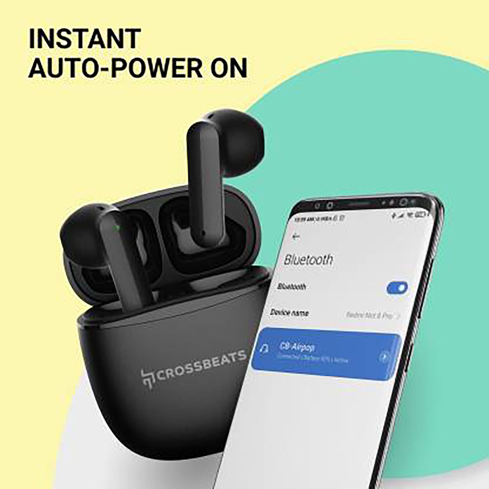 CROSSBEATS Airpop TWS Earbuds with Passive Noise Cancellation (IPX5 Water Resistant, 30 Hours Playback, Black)_10